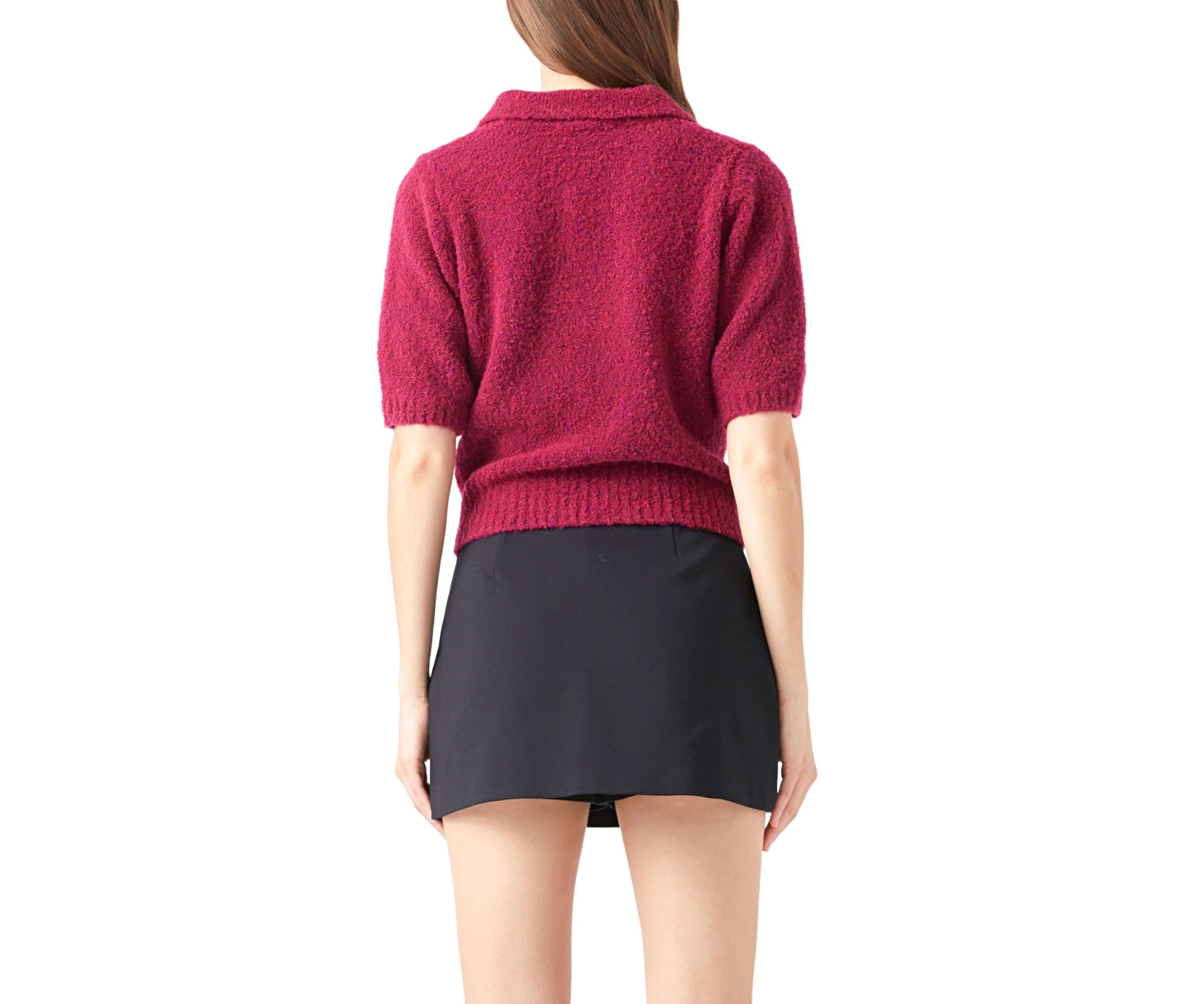 Short Sleeve Collared Sweater
