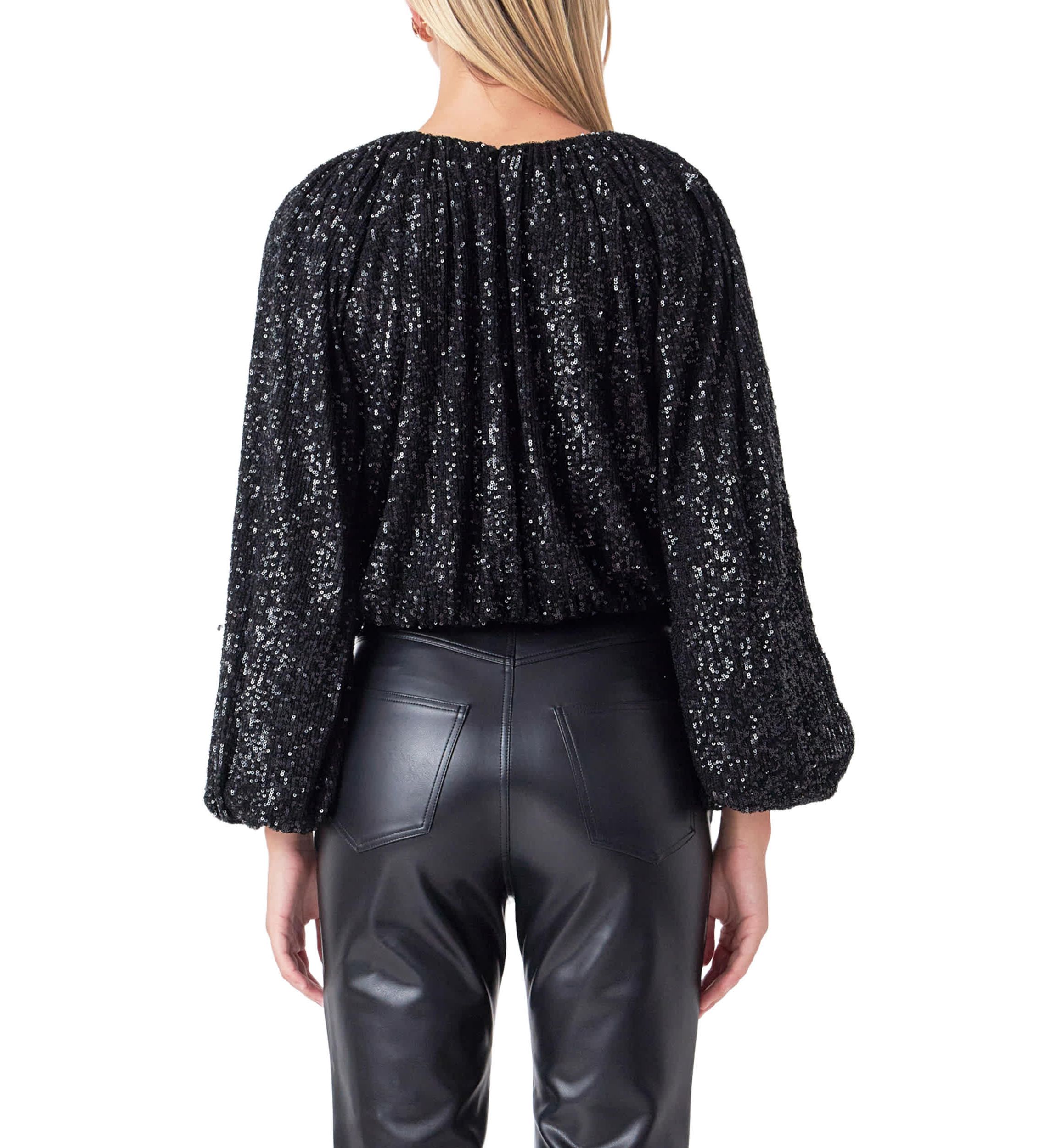 Sequins Blouson Top
