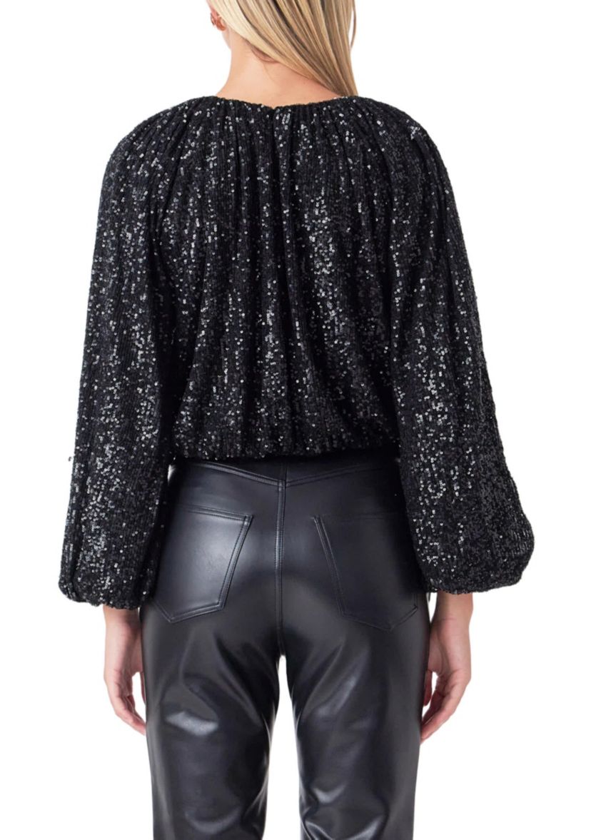 Sequins Blouson Top