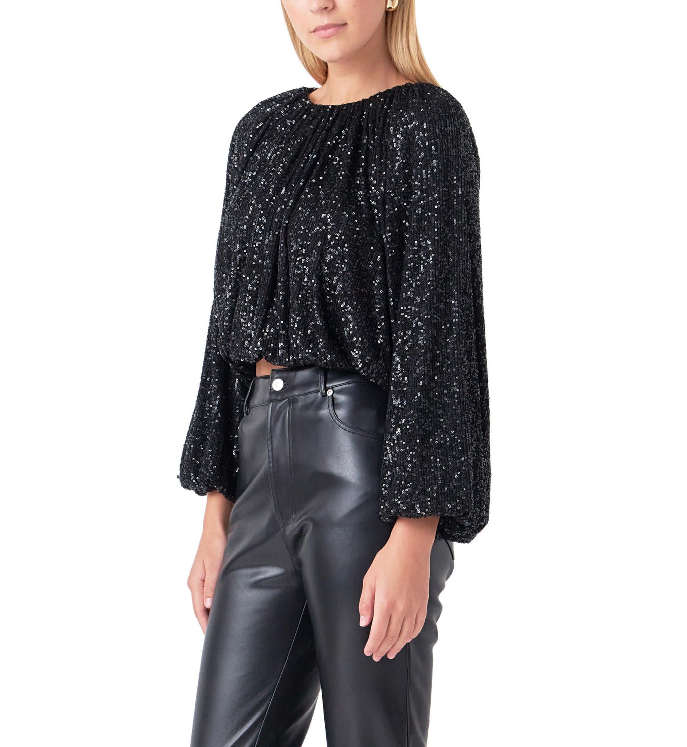 Sequins Blouson Top