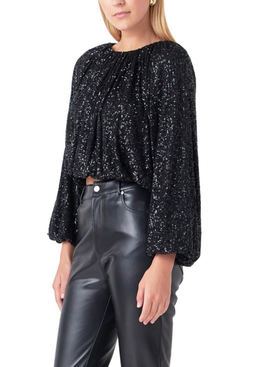 Sequins Blouson Top