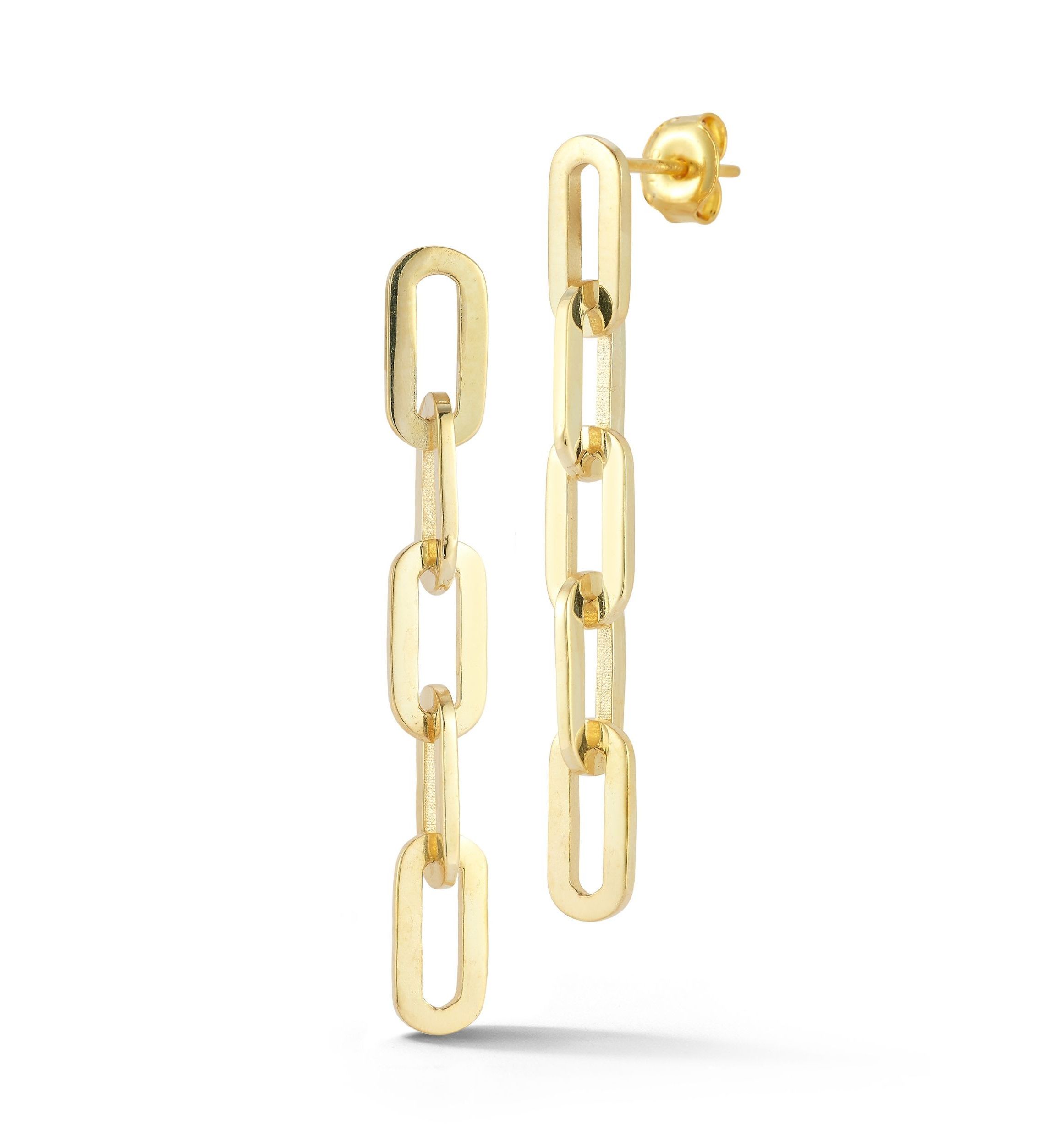 Sterling Silver 5-Link Paperclip Drop Earrings