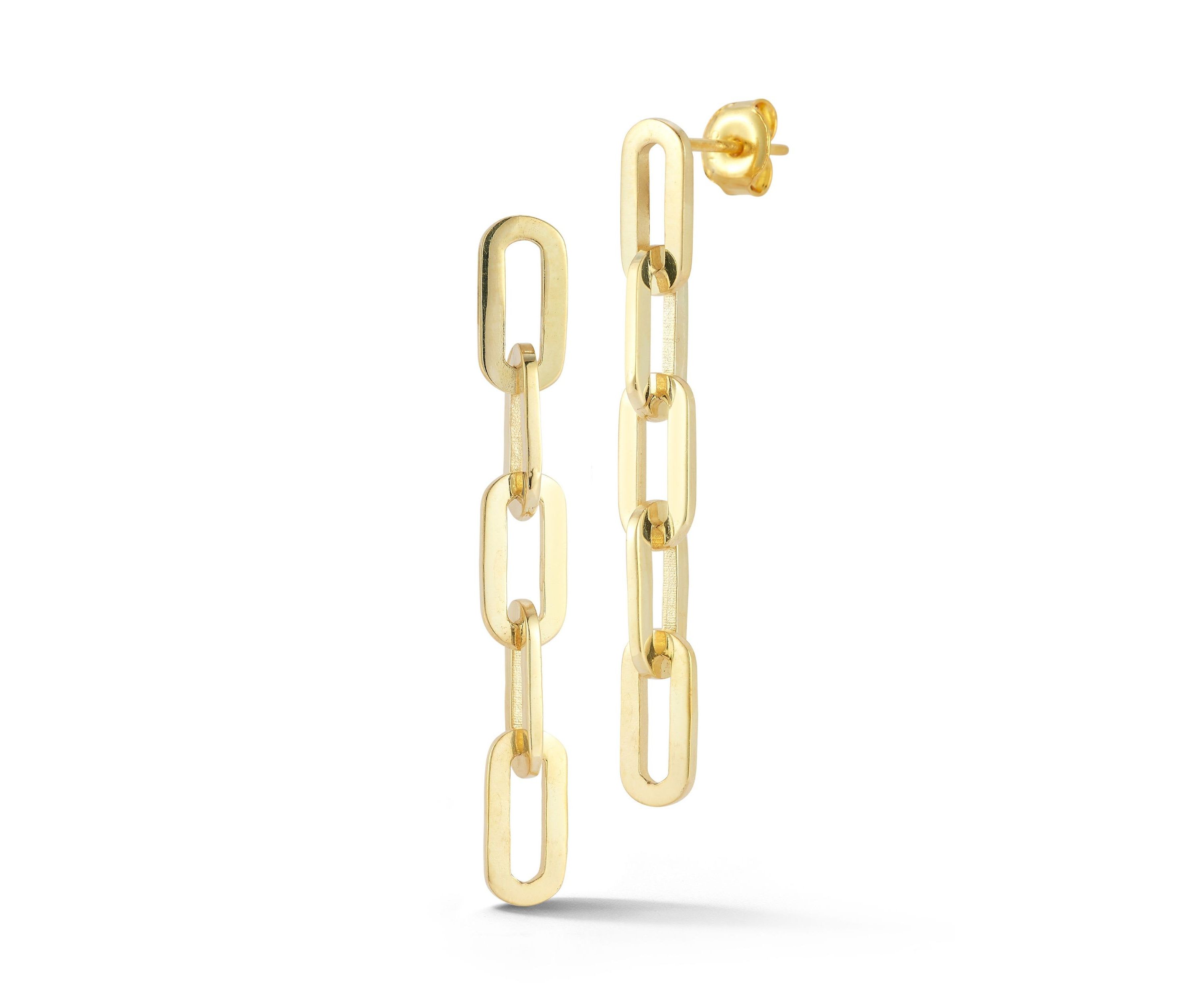 Sterling Silver 5-Link Paperclip Drop Earrings