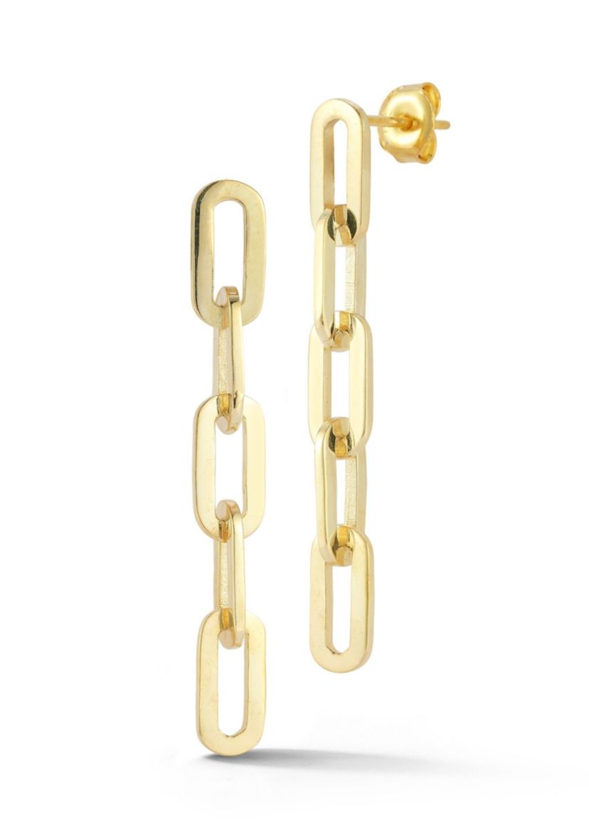 Sterling Silver 5-Link Paperclip Drop Earrings