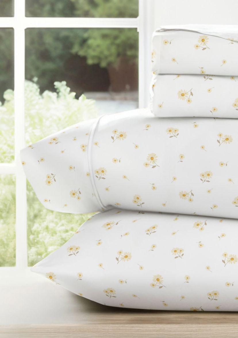 Ultra Soft 4-Piece Sweet Florals Ditsy Patterned  Sheet Set