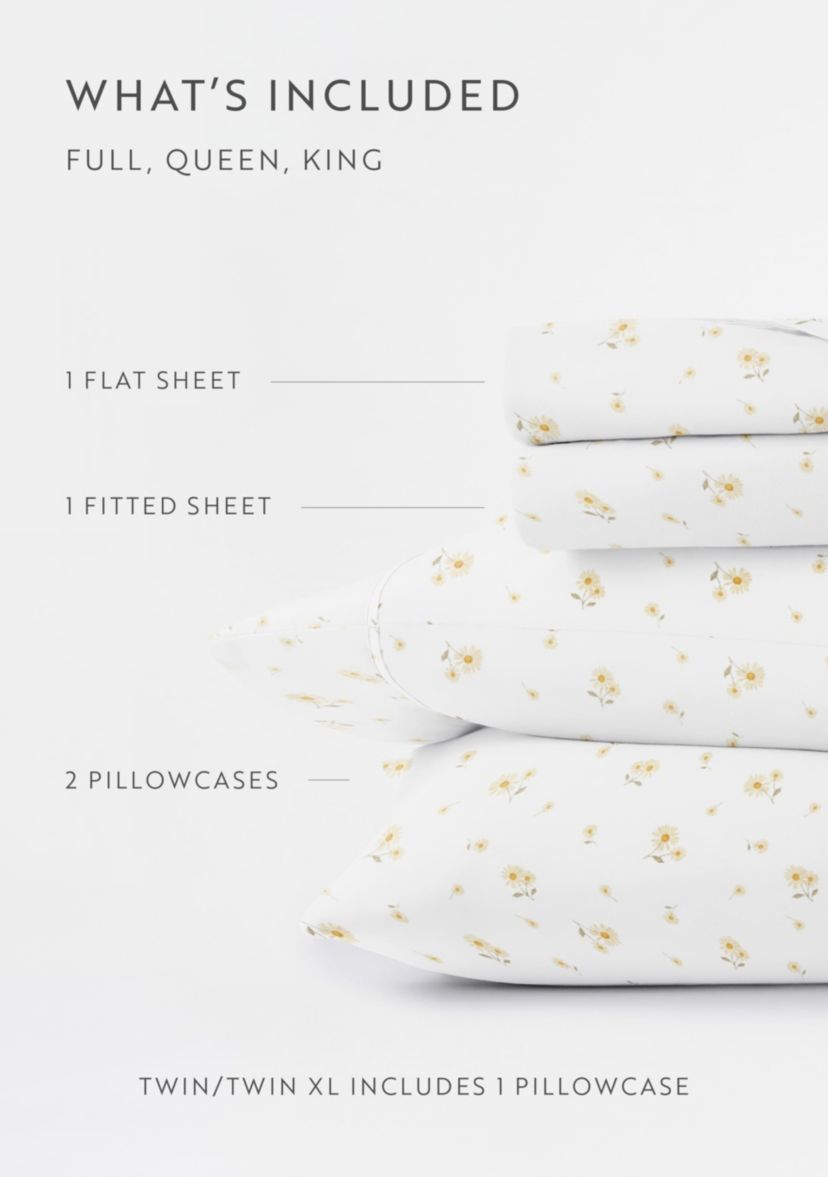 Ultra Soft 4-Piece Sweet Florals Ditsy Patterned  Sheet Set