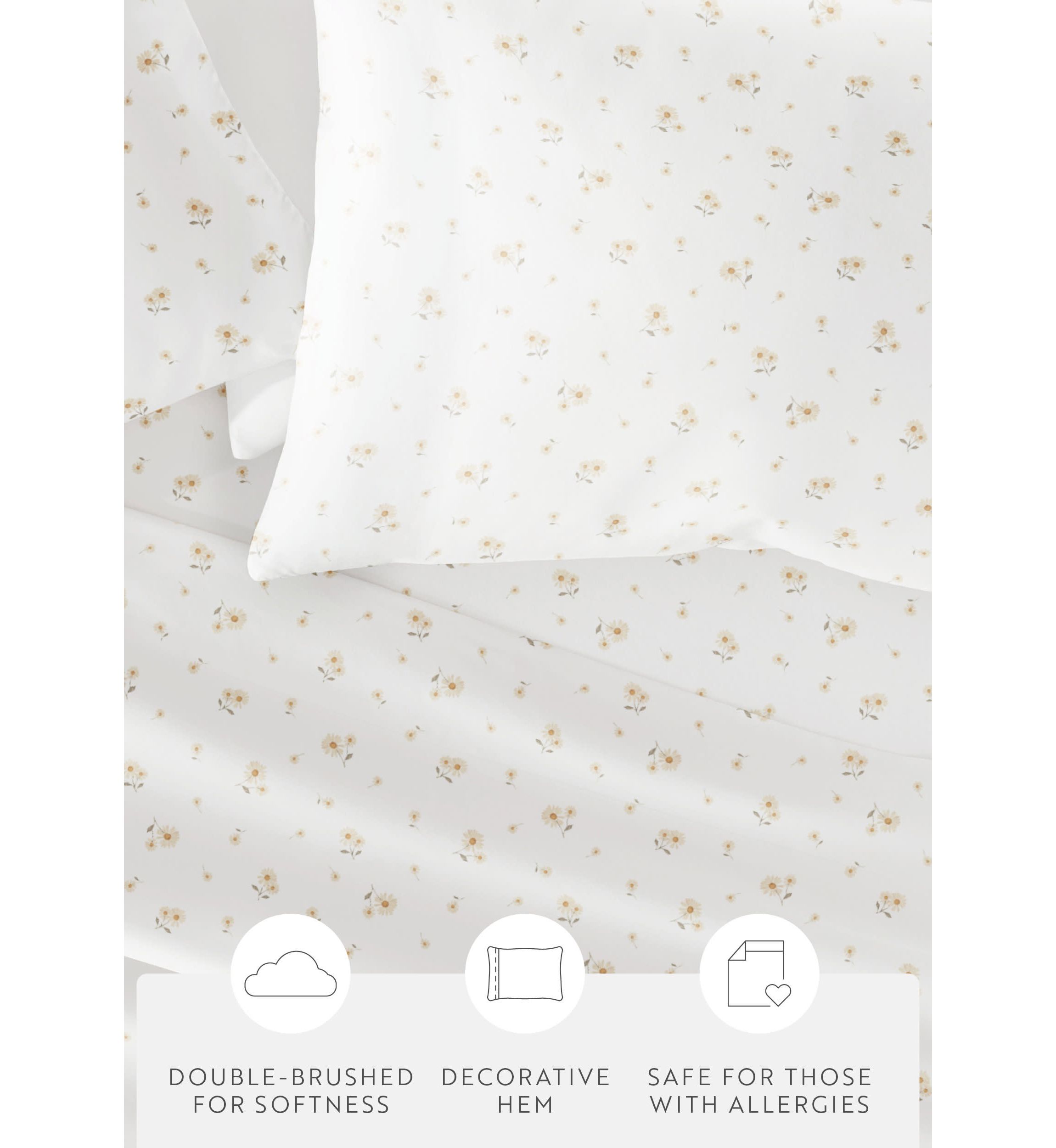 Ultra Soft 4-Piece Sweet Florals Ditsy Patterned  Sheet Set