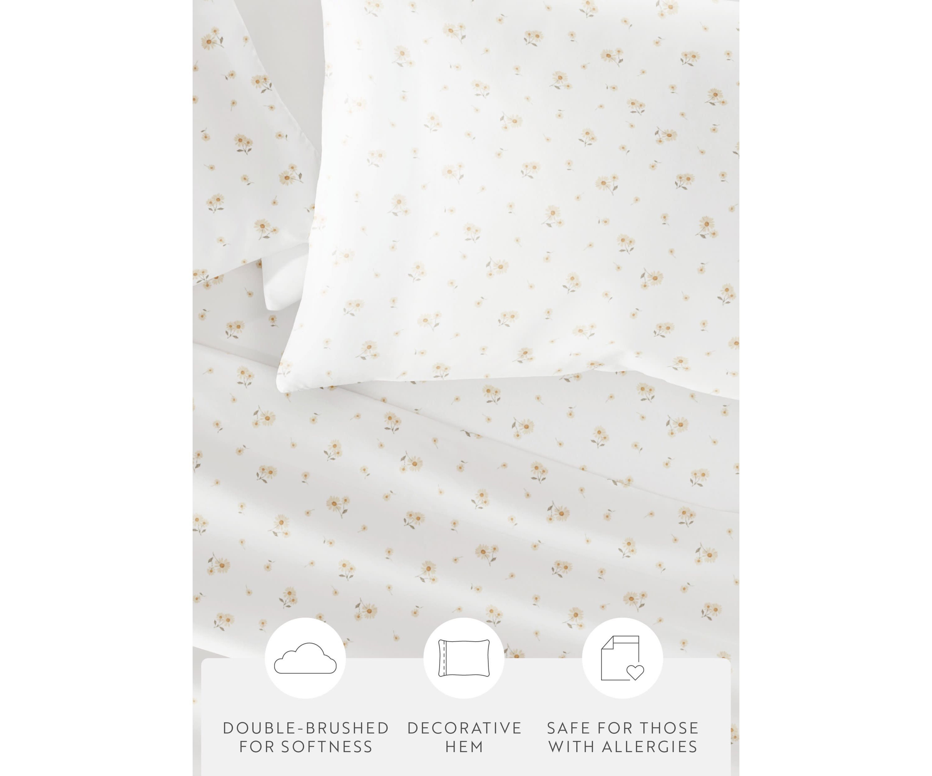 Ultra Soft 4-Piece Sweet Florals Ditsy Patterned  Sheet Set