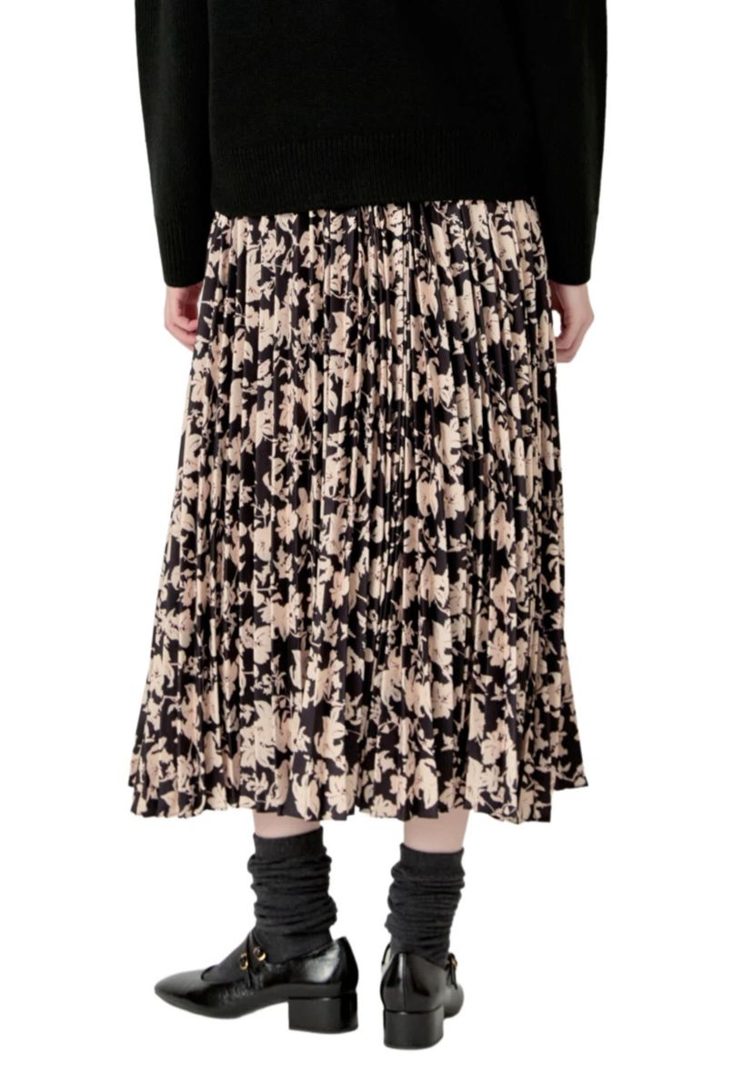 PLEATED PRINT MIDI SKIRT