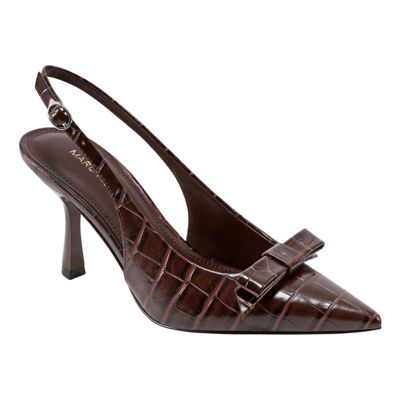 Marc Fisher Women's Rayma Slingback Pointy Toe Dress Pumps, Dark Brown, 7M