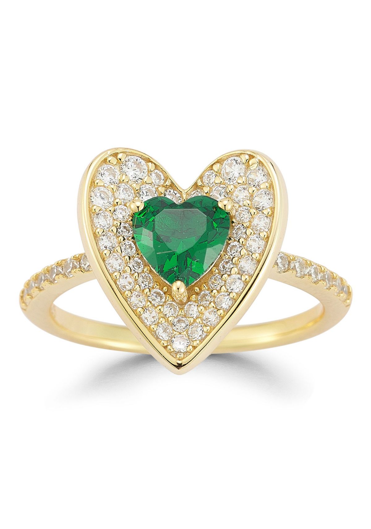 Sterling Silver Cubic Zirconia Concave Heart Ring