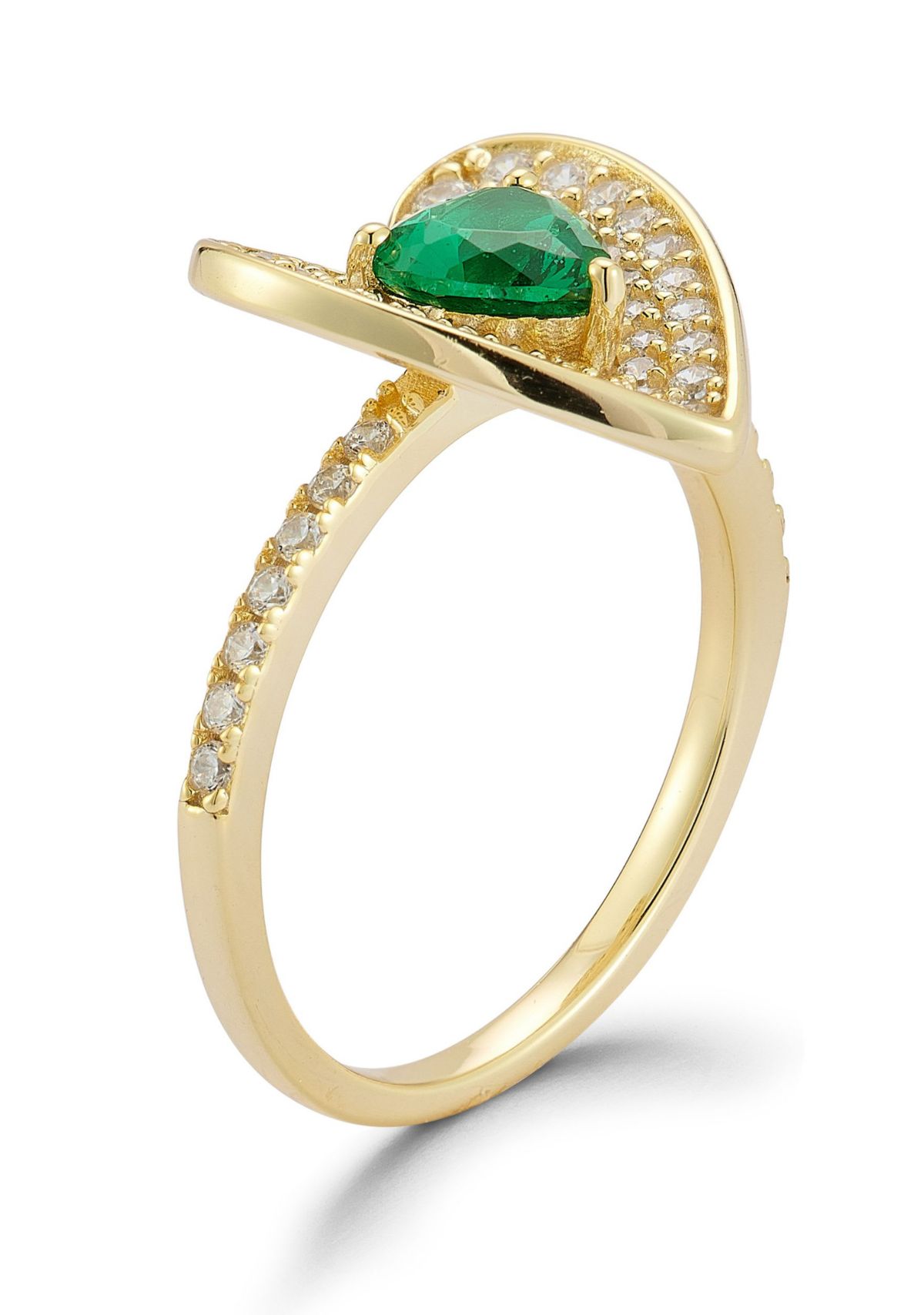 Sterling Silver Cubic Zirconia Concave Heart Ring