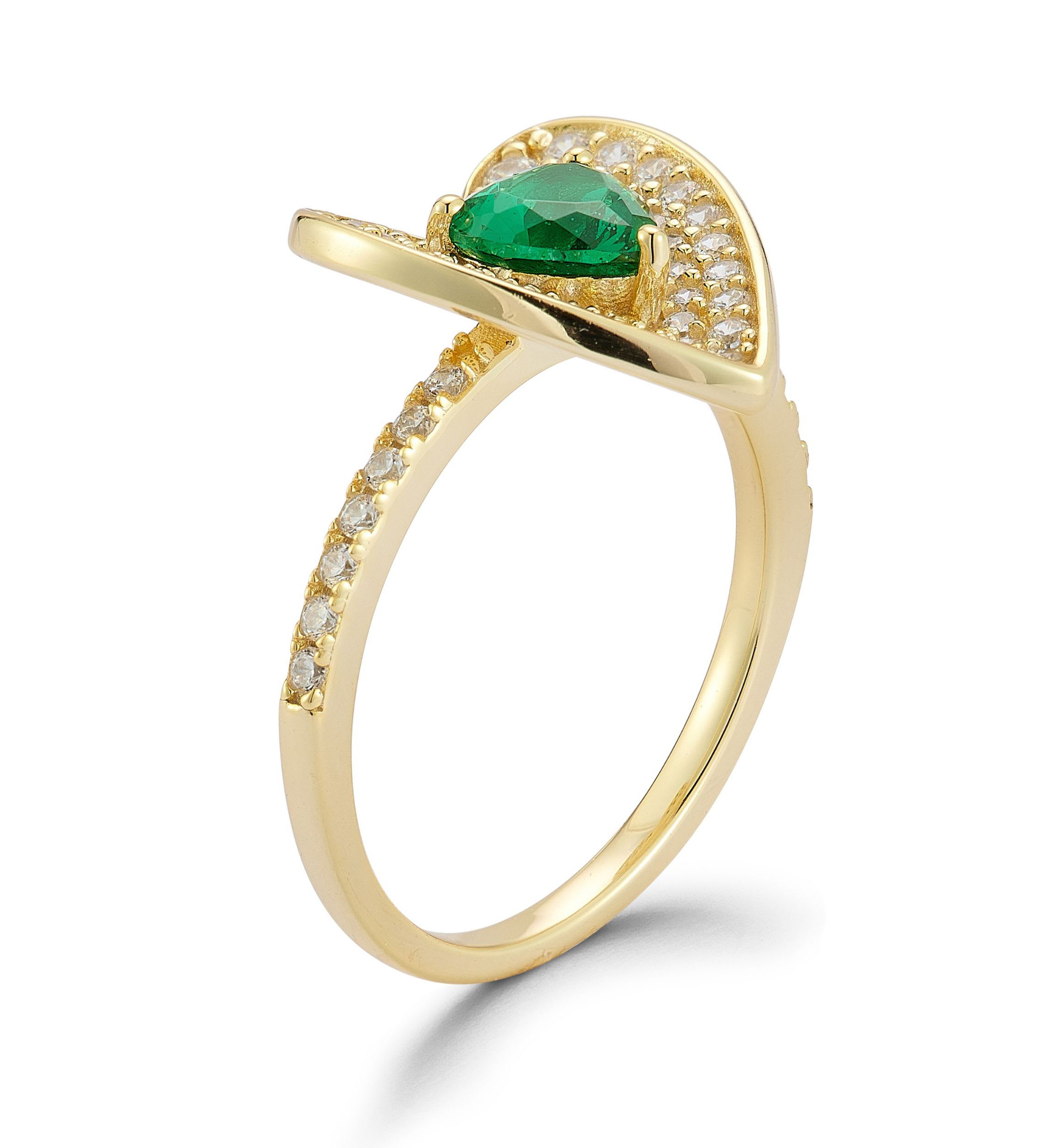 Sterling Silver Cubic Zirconia Concave Heart Ring