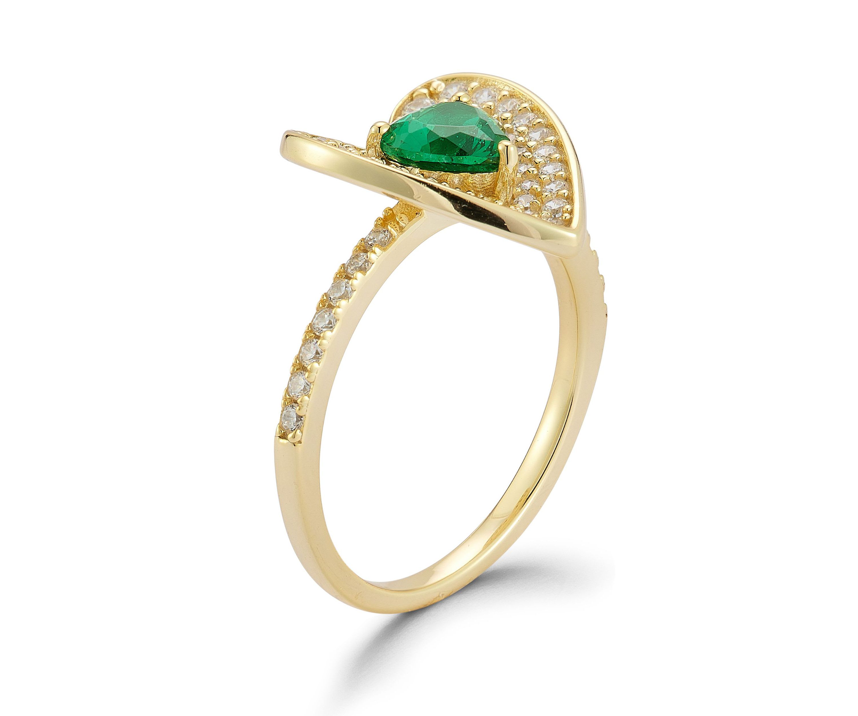 Sterling Silver Cubic Zirconia Concave Heart Ring