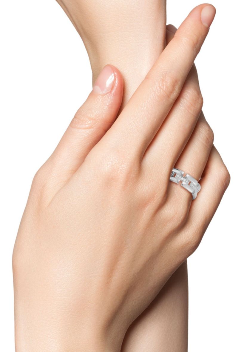 Sterling Silver Cubic Zirconia Link Band Ring