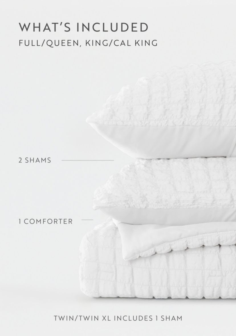 Seersucker Textured Ultra Soft Microfiber All Season Down-Alternative Comforter Set