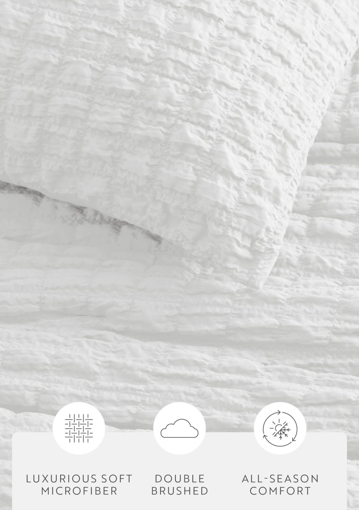 Seersucker Textured Ultra Soft Microfiber All Season Down-Alternative Comforter Set