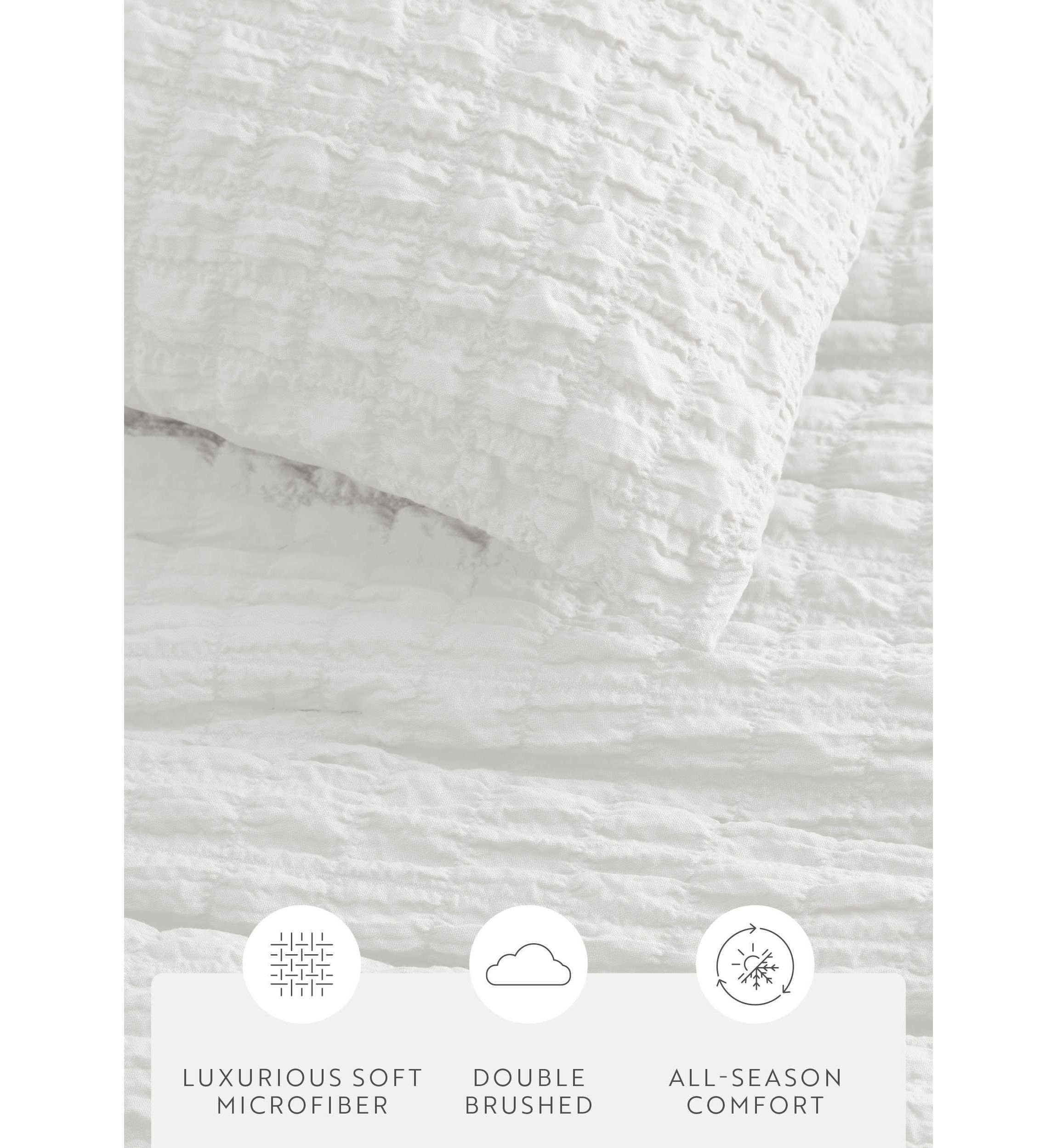 Seersucker Textured Ultra Soft Microfiber All Season Down-Alternative Comforter Set