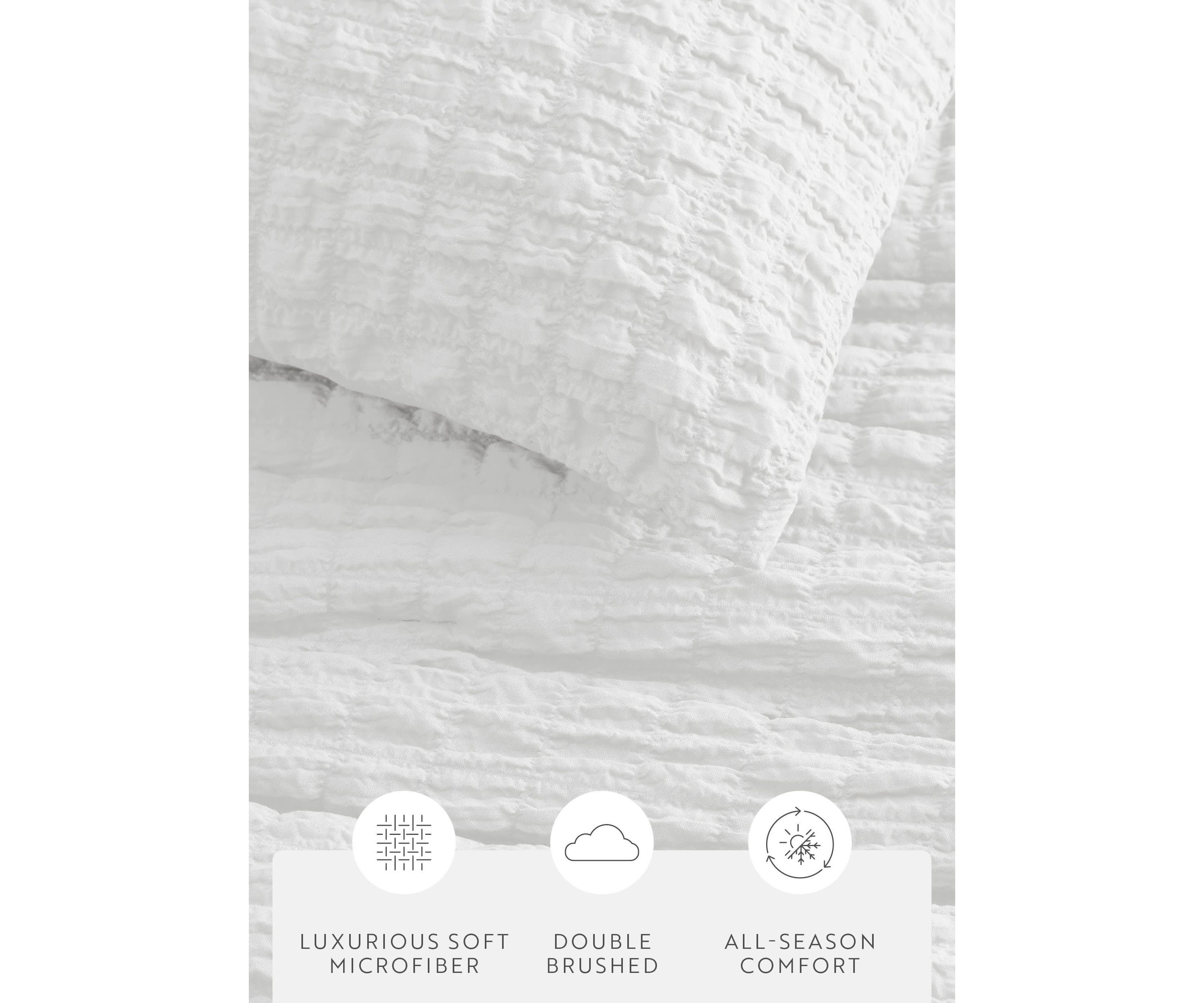Seersucker Textured Ultra Soft Microfiber All Season Down-Alternative Comforter Set