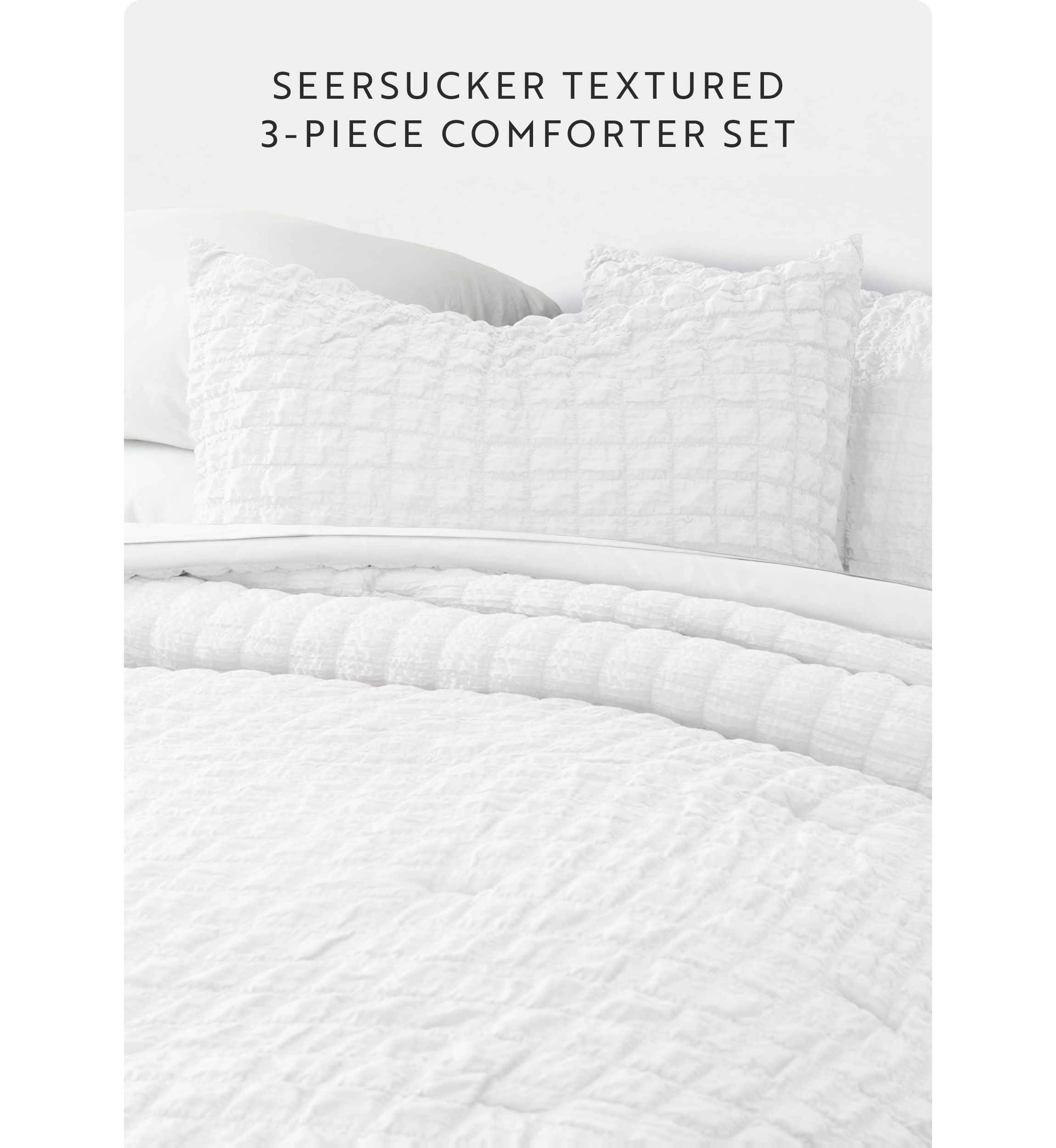 Seersucker Textured Ultra Soft Microfiber All Season Down-Alternative Comforter Set