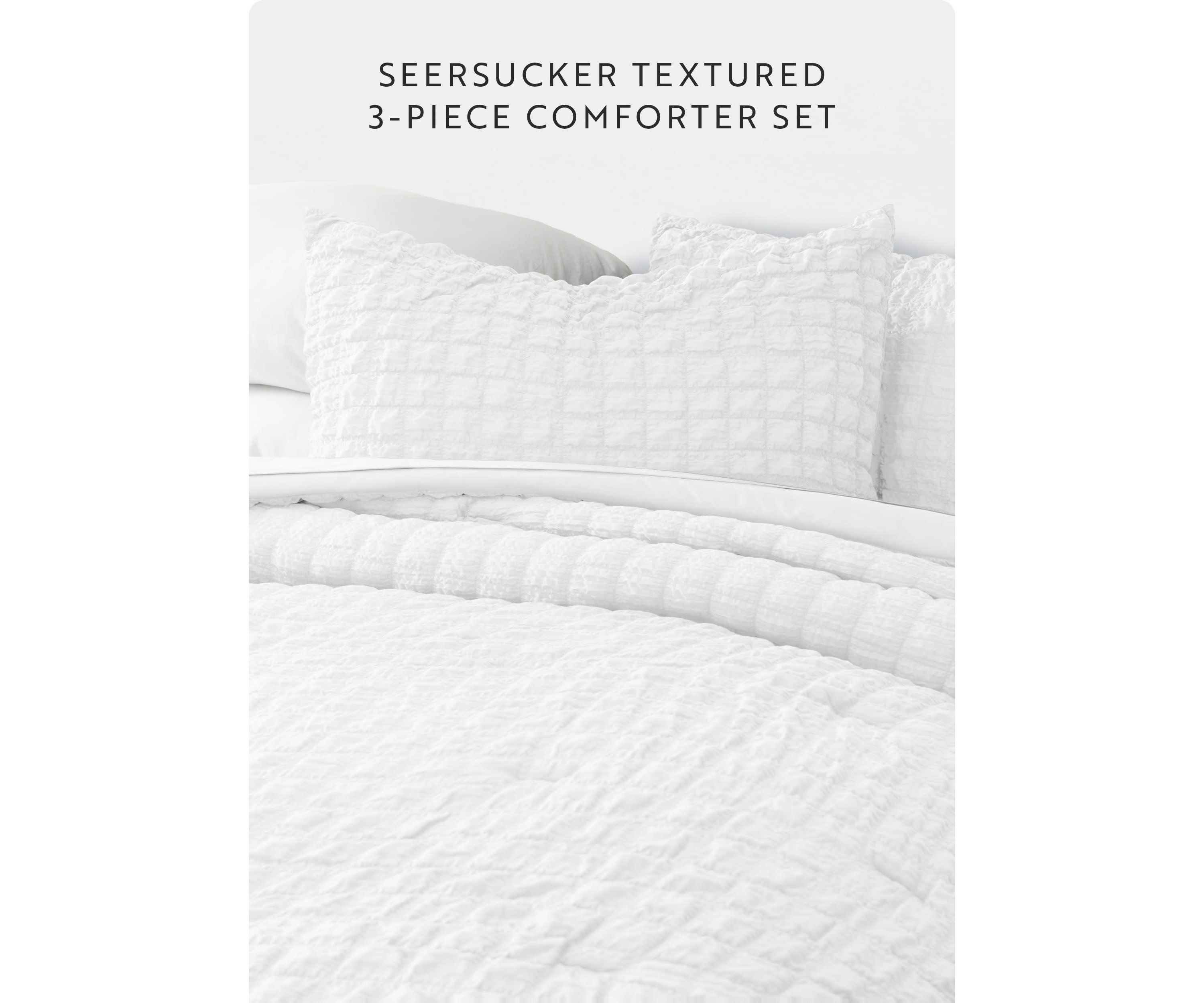 Seersucker Textured Ultra Soft Microfiber All Season Down-Alternative Comforter Set