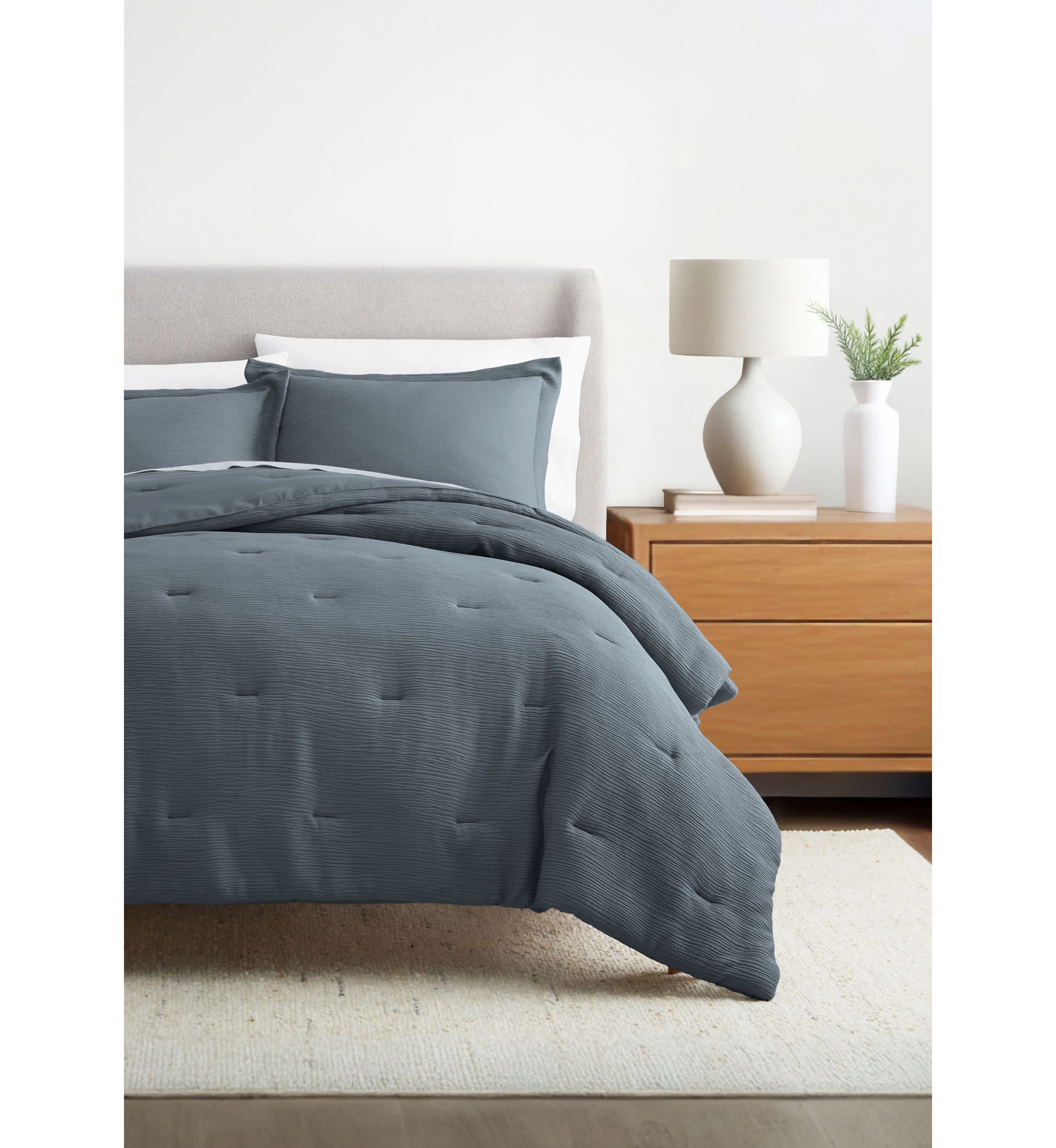 Cloud Weave Gauze Textured Ultra Soft Microfiber All Season Down-Alternative Comforter Set