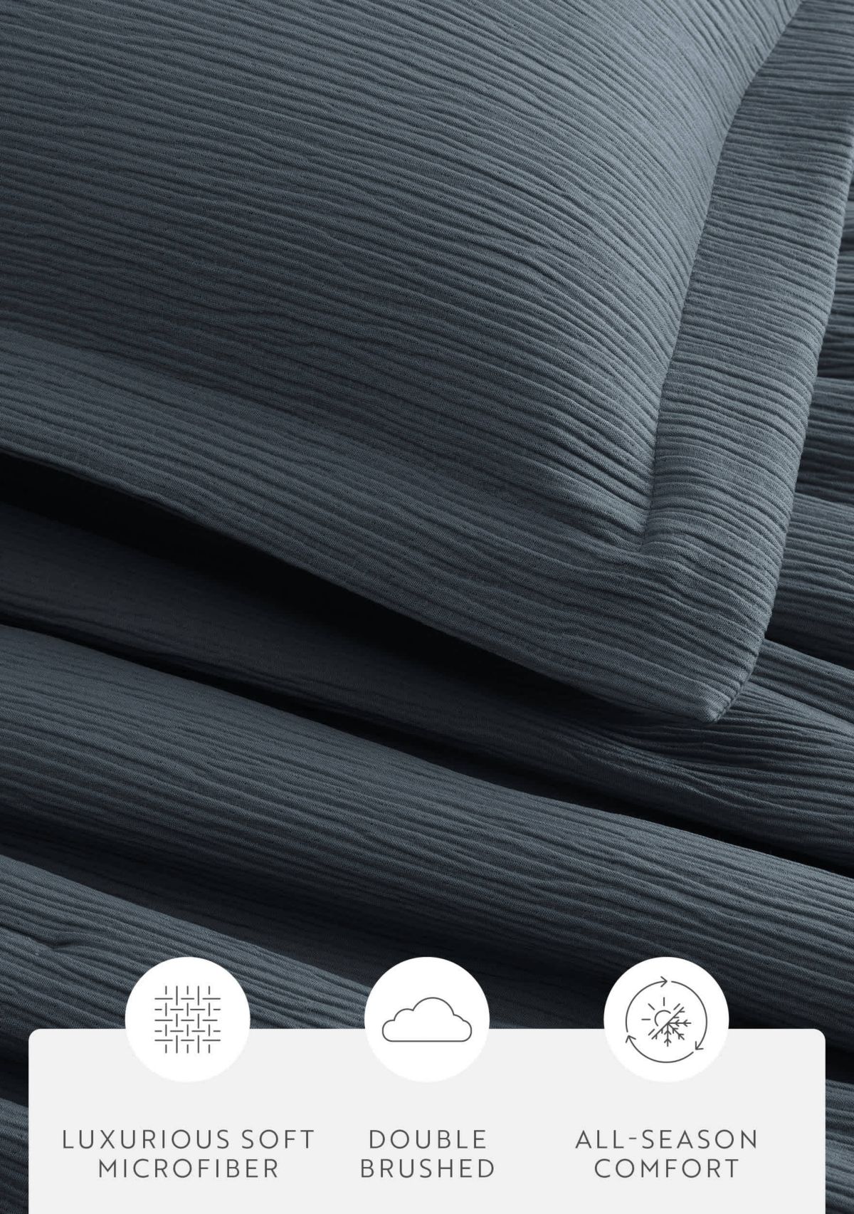 Cloud Weave Gauze Textured Ultra Soft Microfiber All Season Down-Alternative Comforter Set