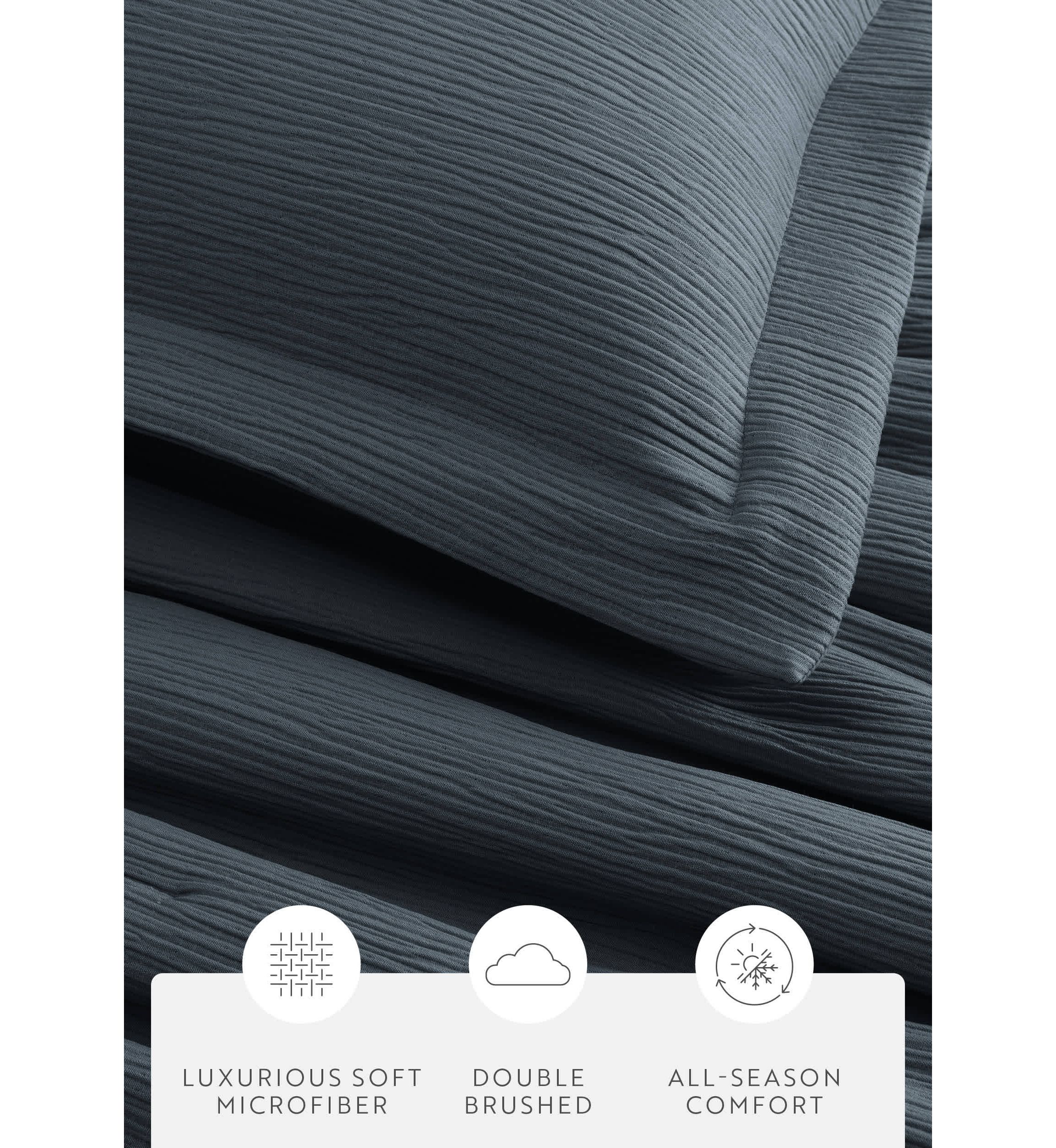 Cloud Weave Gauze Textured Ultra Soft Microfiber All Season Down-Alternative Comforter Set