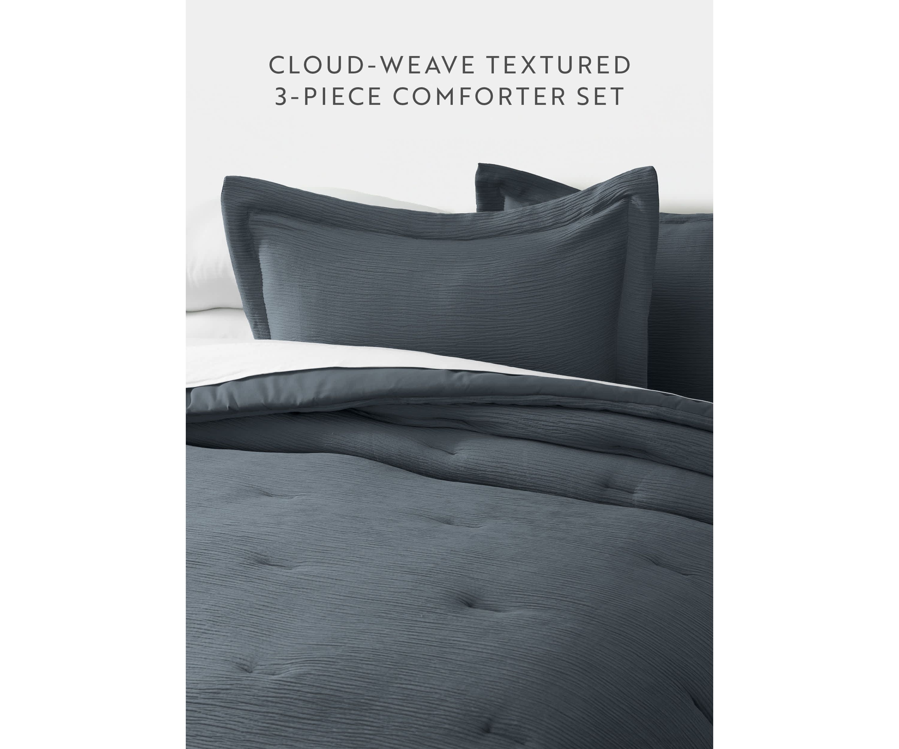 Cloud Weave Gauze Textured Ultra Soft Microfiber All Season Down-Alternative Comforter Set