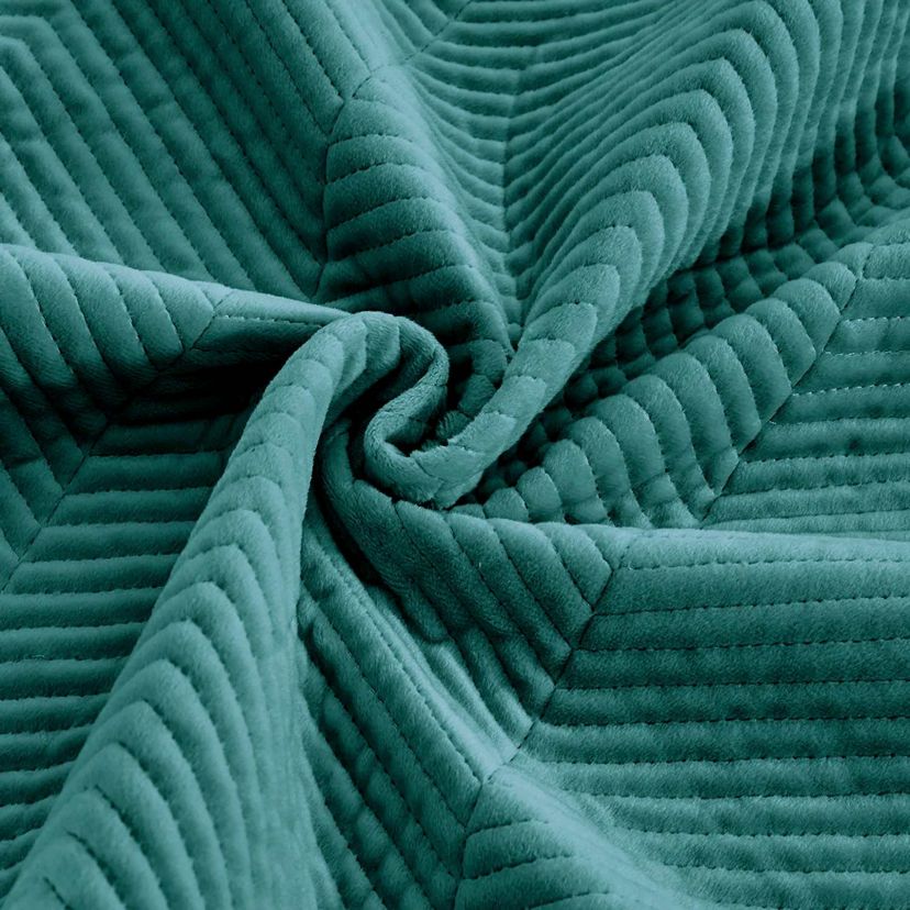 Pointehaven Luxury Chevron Velvet Quilt Set