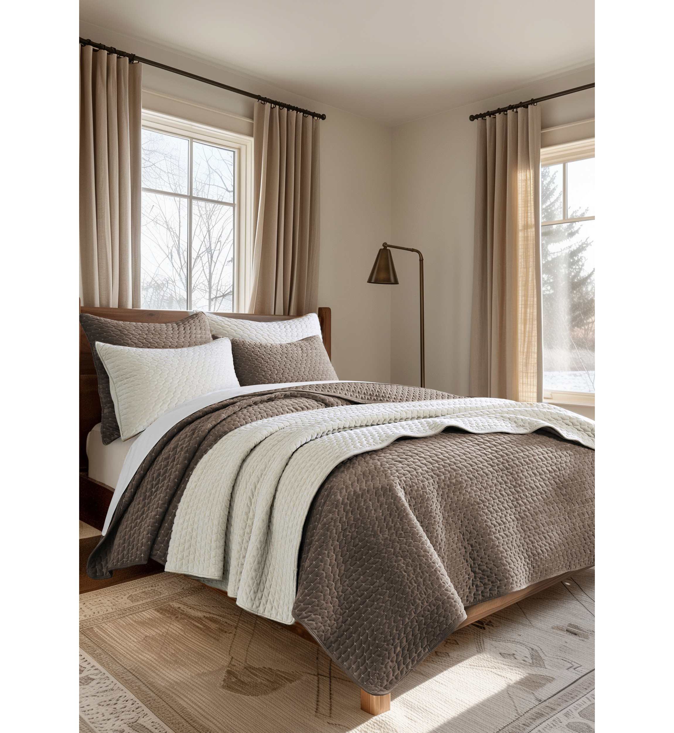 Velvet Stitch Euro Sham Set of 2