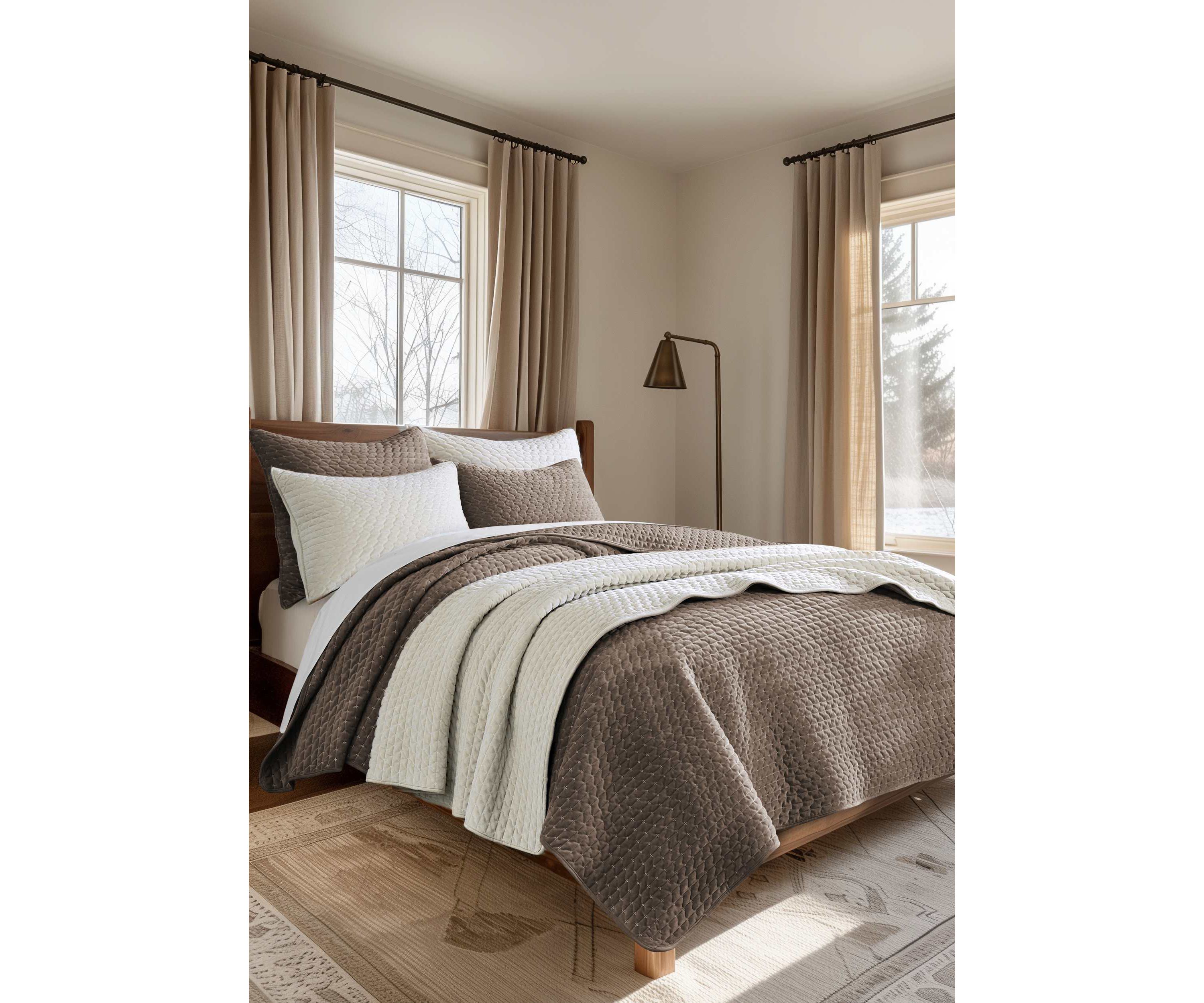 Velvet Stitch Euro Sham Set of 2