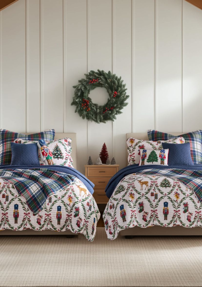 Festive Nutcrackers Quilt Set