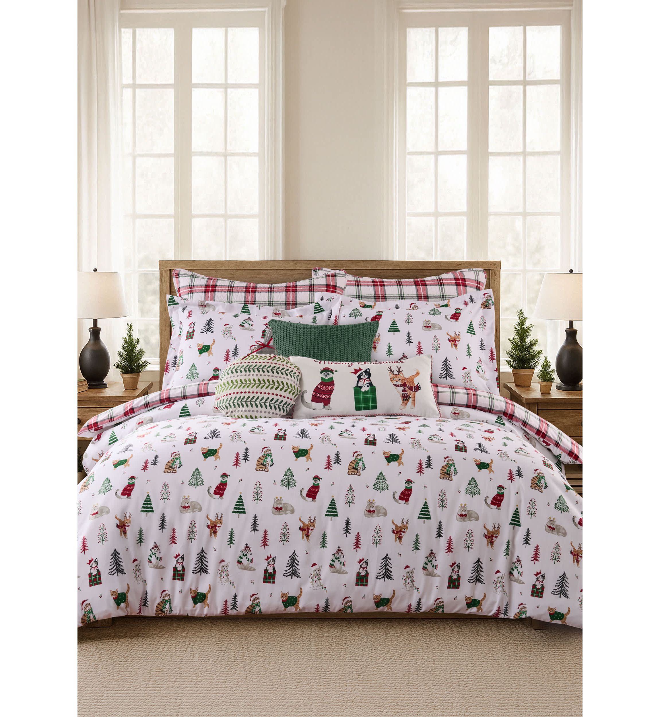 Meowy Christmas Comforter Set