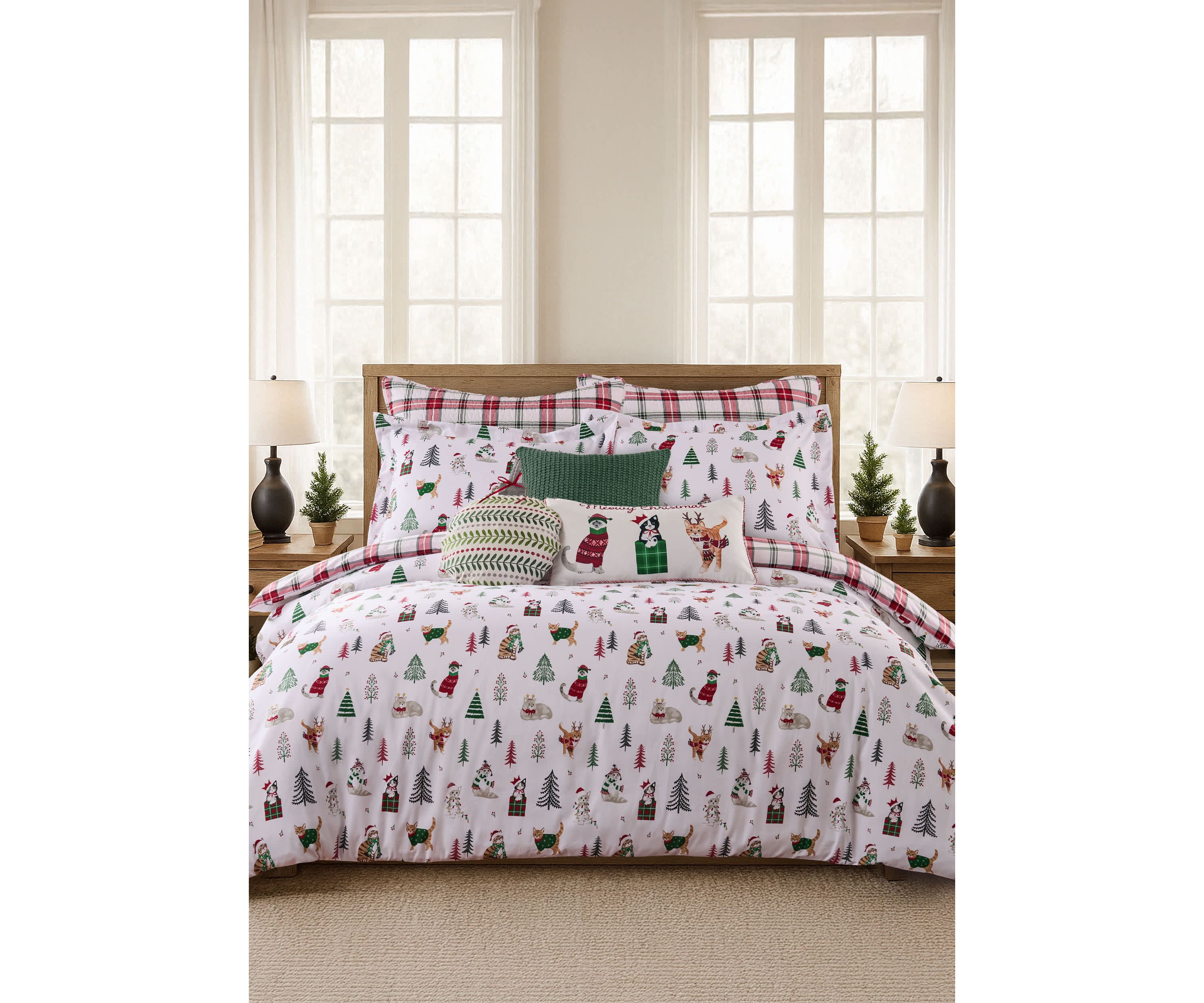 Meowy Christmas Comforter Set