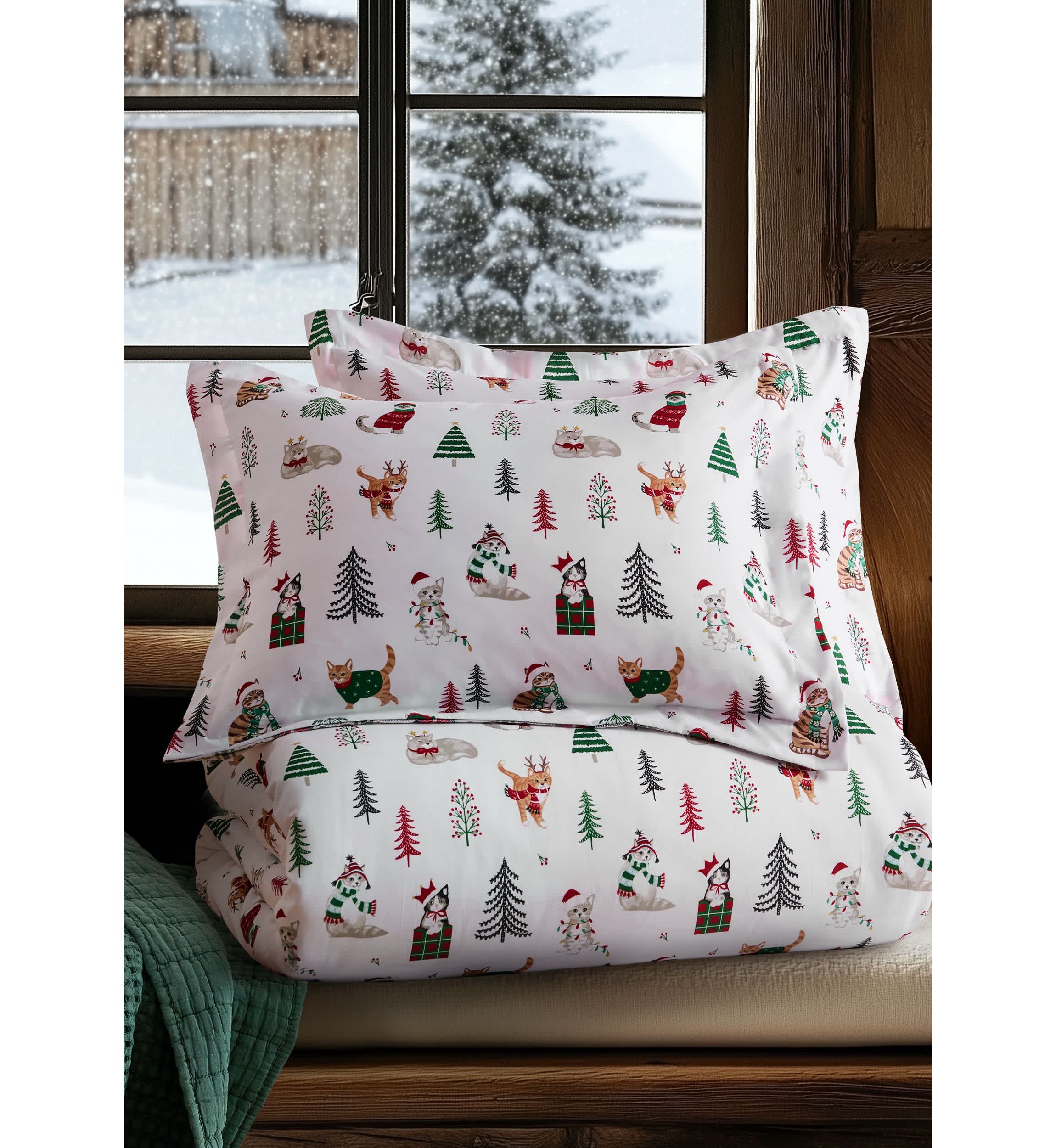 Meowy Christmas Comforter Set