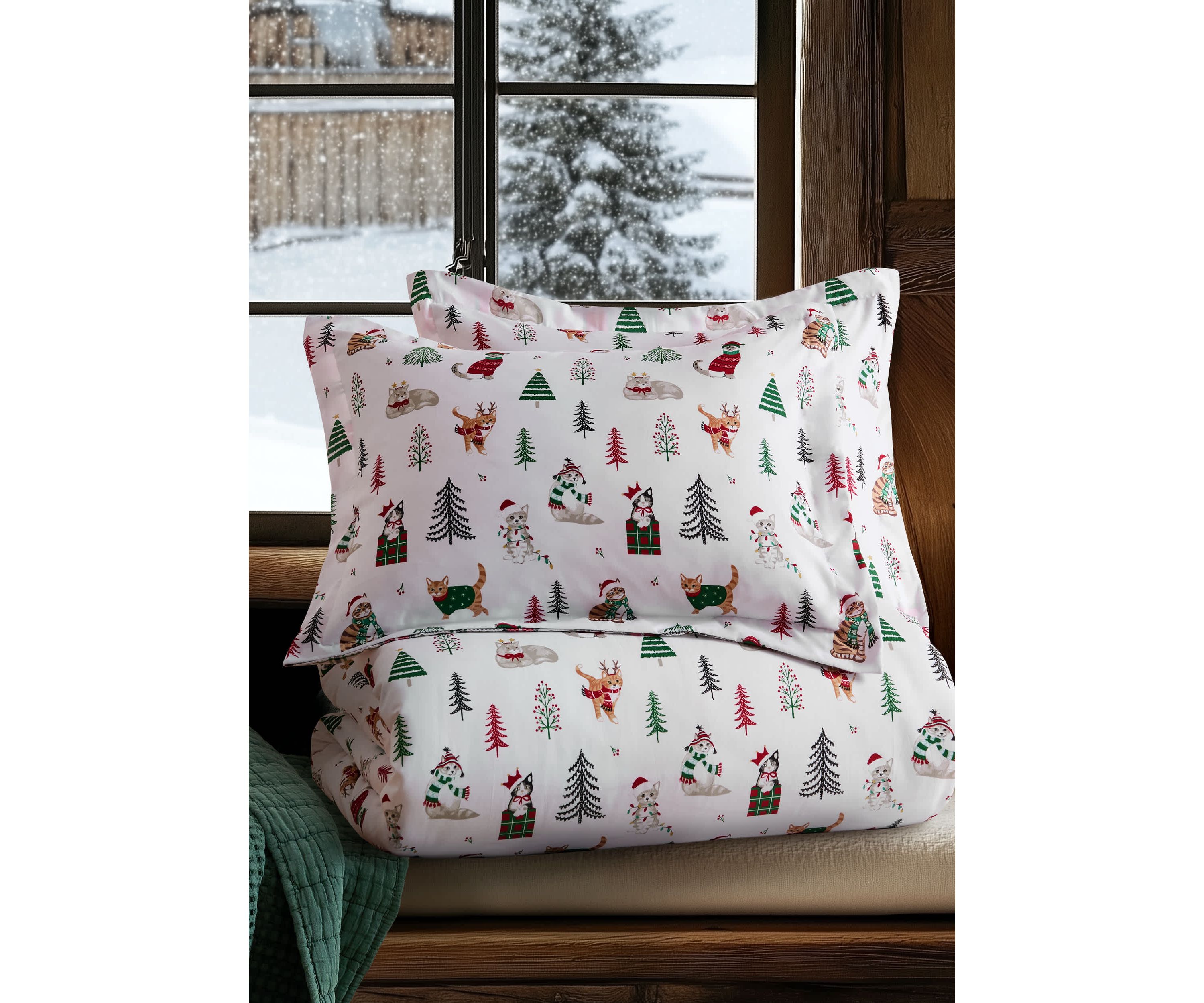 Meowy Christmas Comforter Set