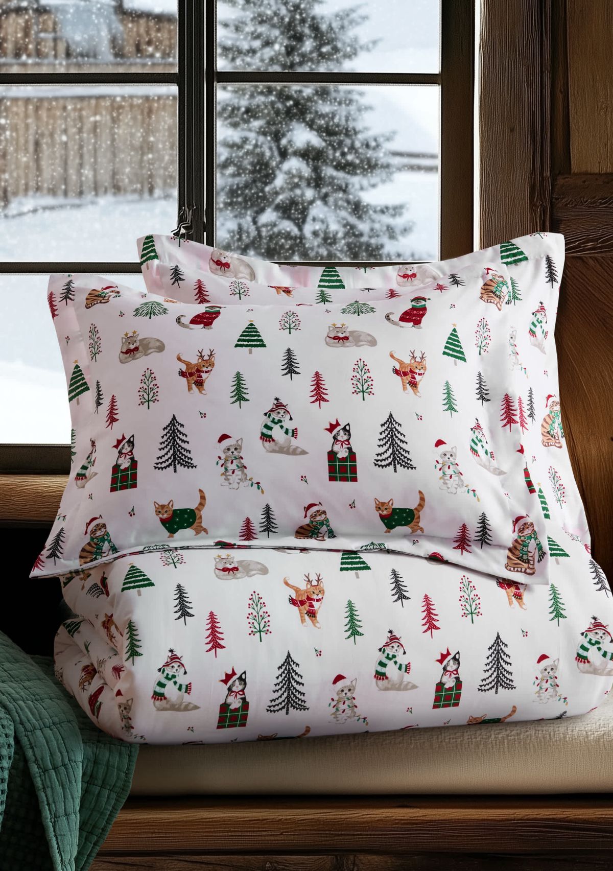 Meowy Christmas Duvet Cover Set