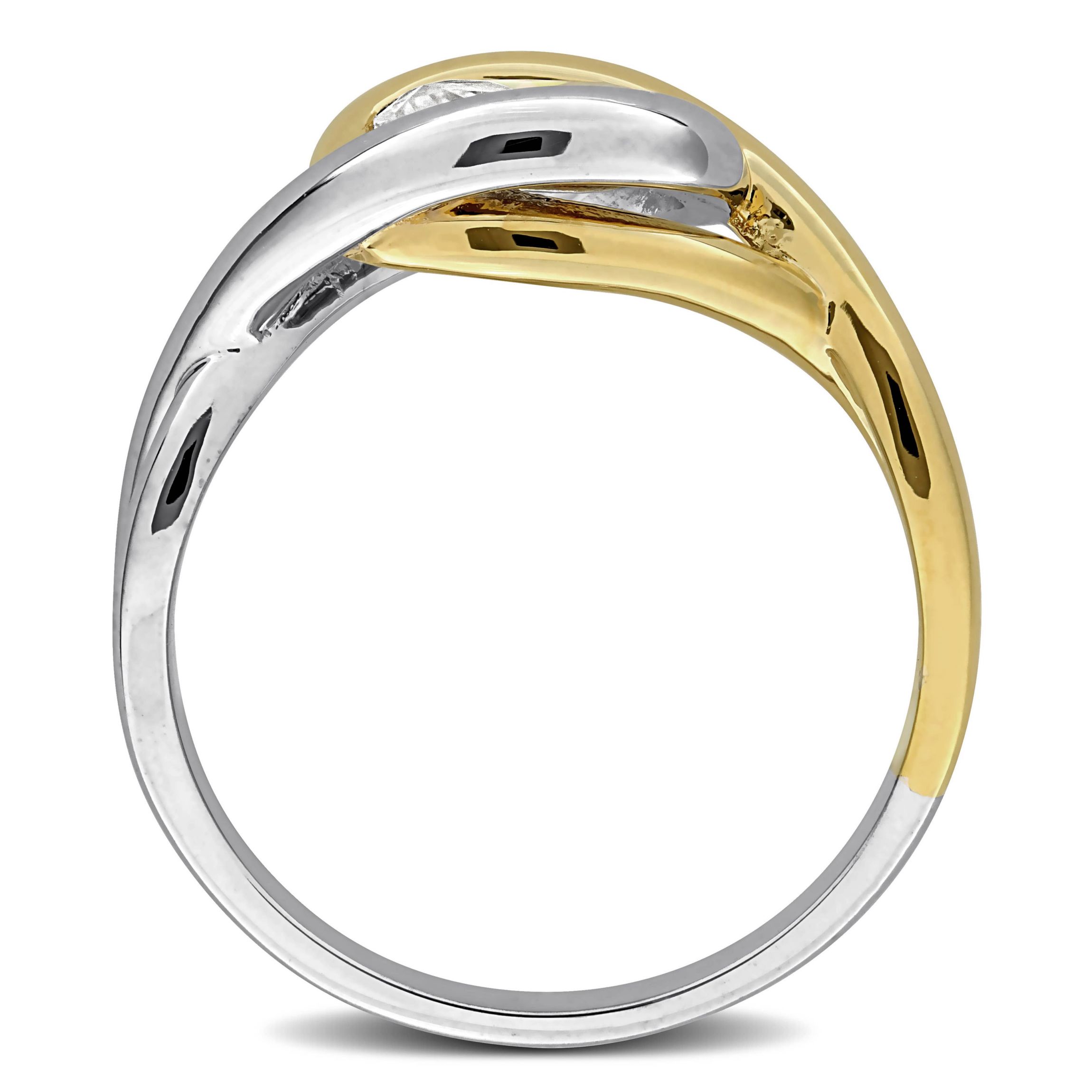 Lab Created Created White Moissanite Ring in Two-Tone Silver