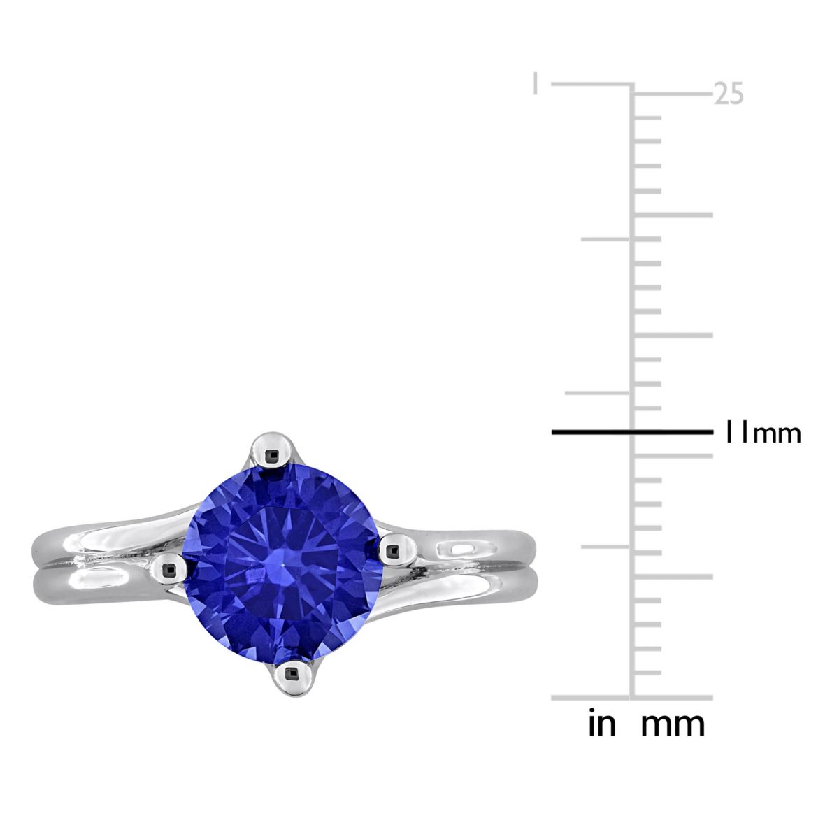 Lab Created Created Blue Sapphire Ring in Sterling Silver