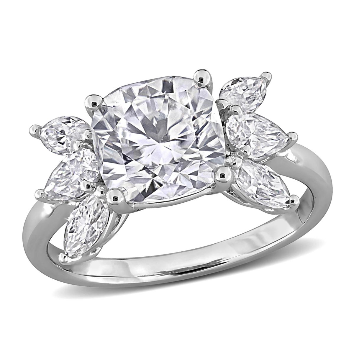Lab Created Created White Moissanite Ring in Sterling Silver