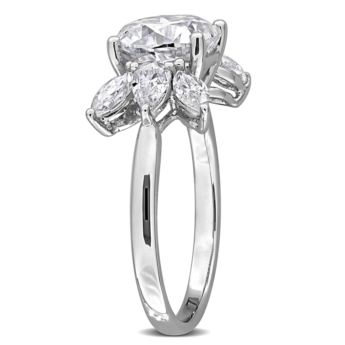 Lab Created Created White Moissanite Ring in Sterling Silver