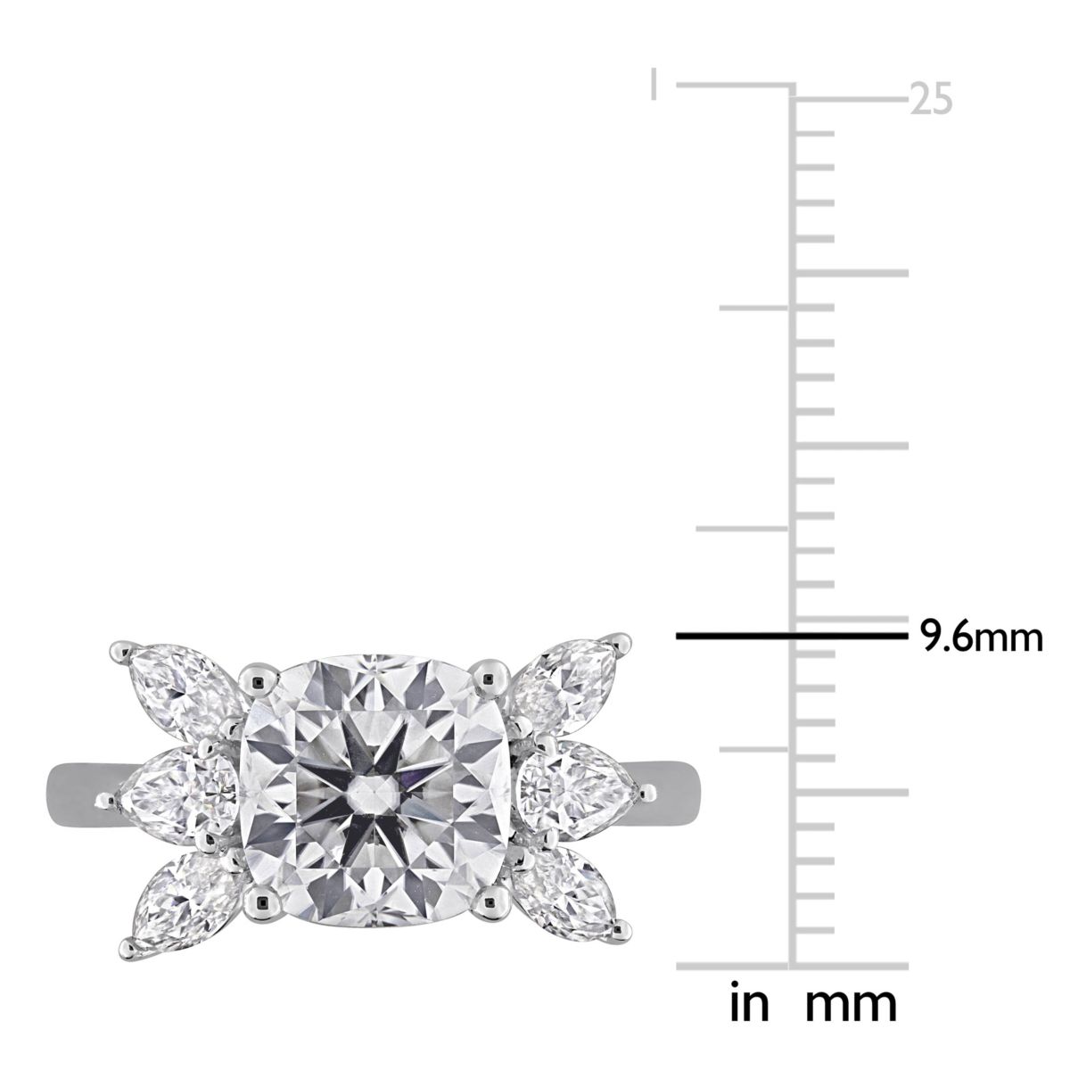 Lab Created Created White Moissanite Ring in Sterling Silver