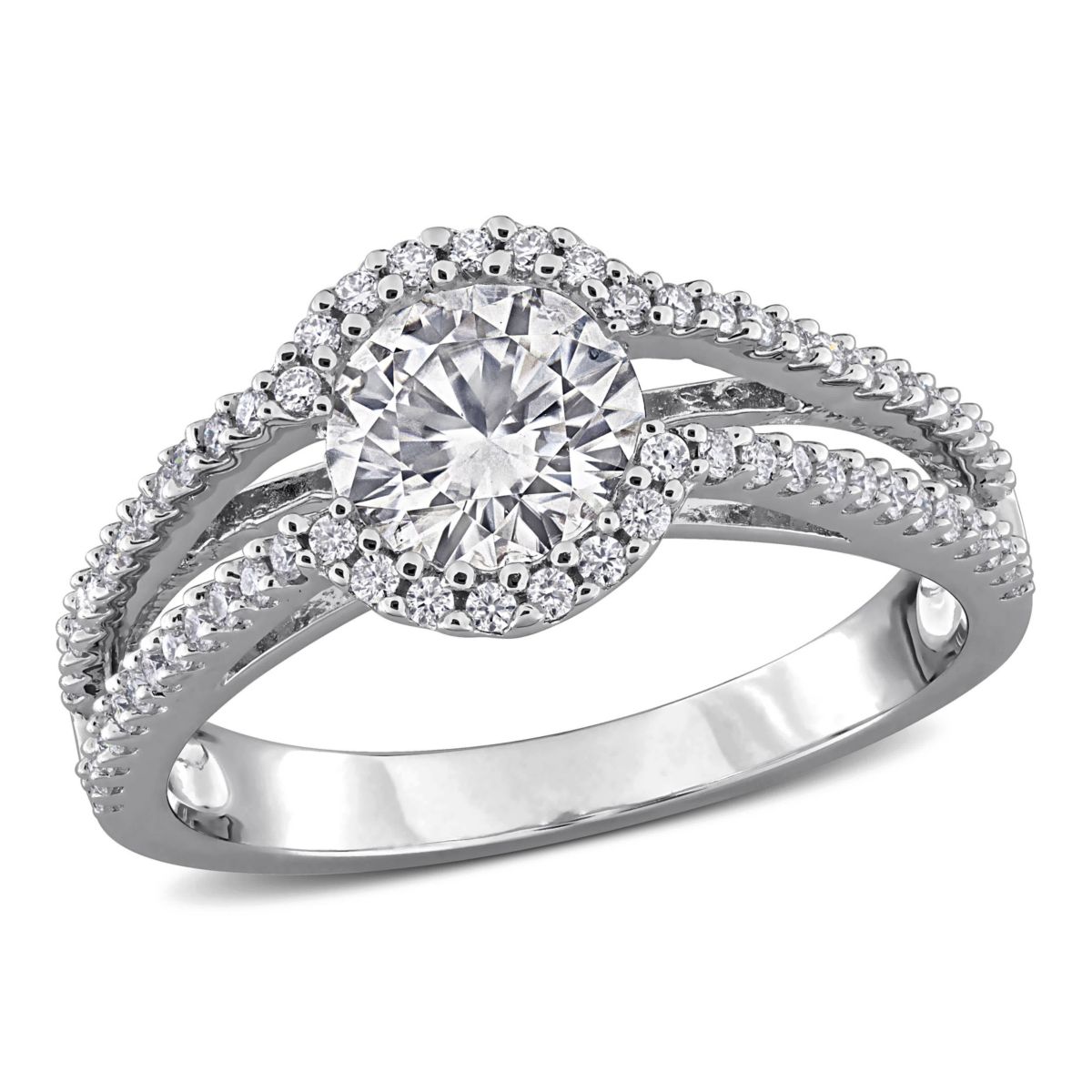 Lab Created Created White Moissanite Ring in Sterling Silver