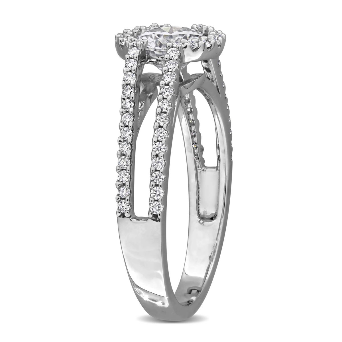 Lab Created Created White Moissanite Ring in Sterling Silver