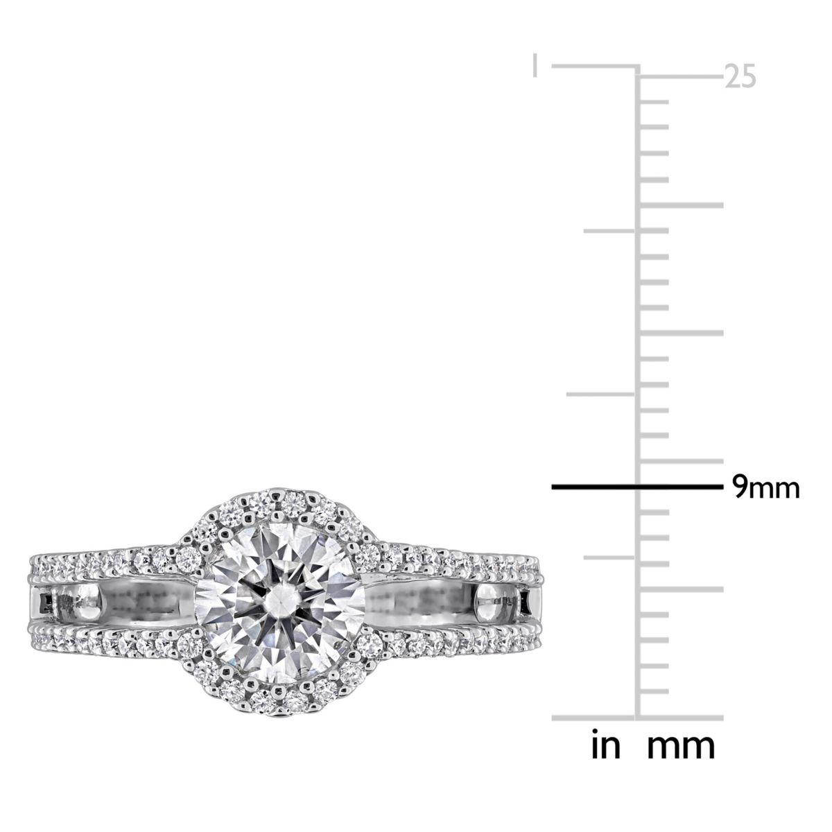 Lab Created Created White Moissanite Ring in Sterling Silver