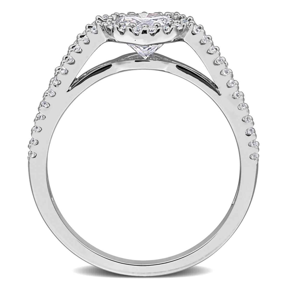 Lab Created Created White Moissanite Ring in Sterling Silver