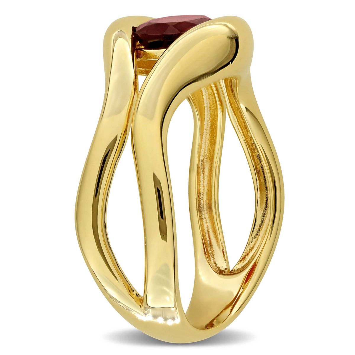 Garnet Ring in Yellow Plated Sterling Silver
