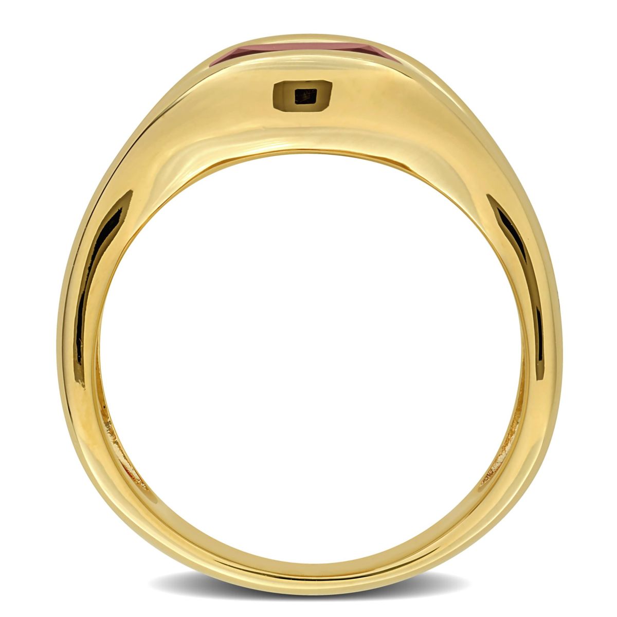 Garnet Ring in Yellow Plated Sterling Silver