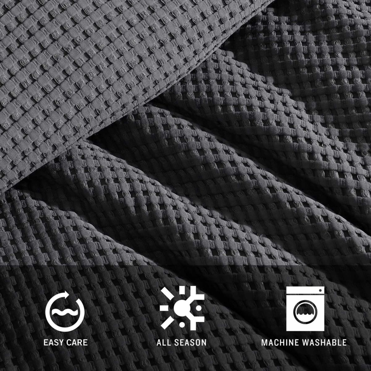 KCNY Solid Waffle Microfiber Duvet Set
